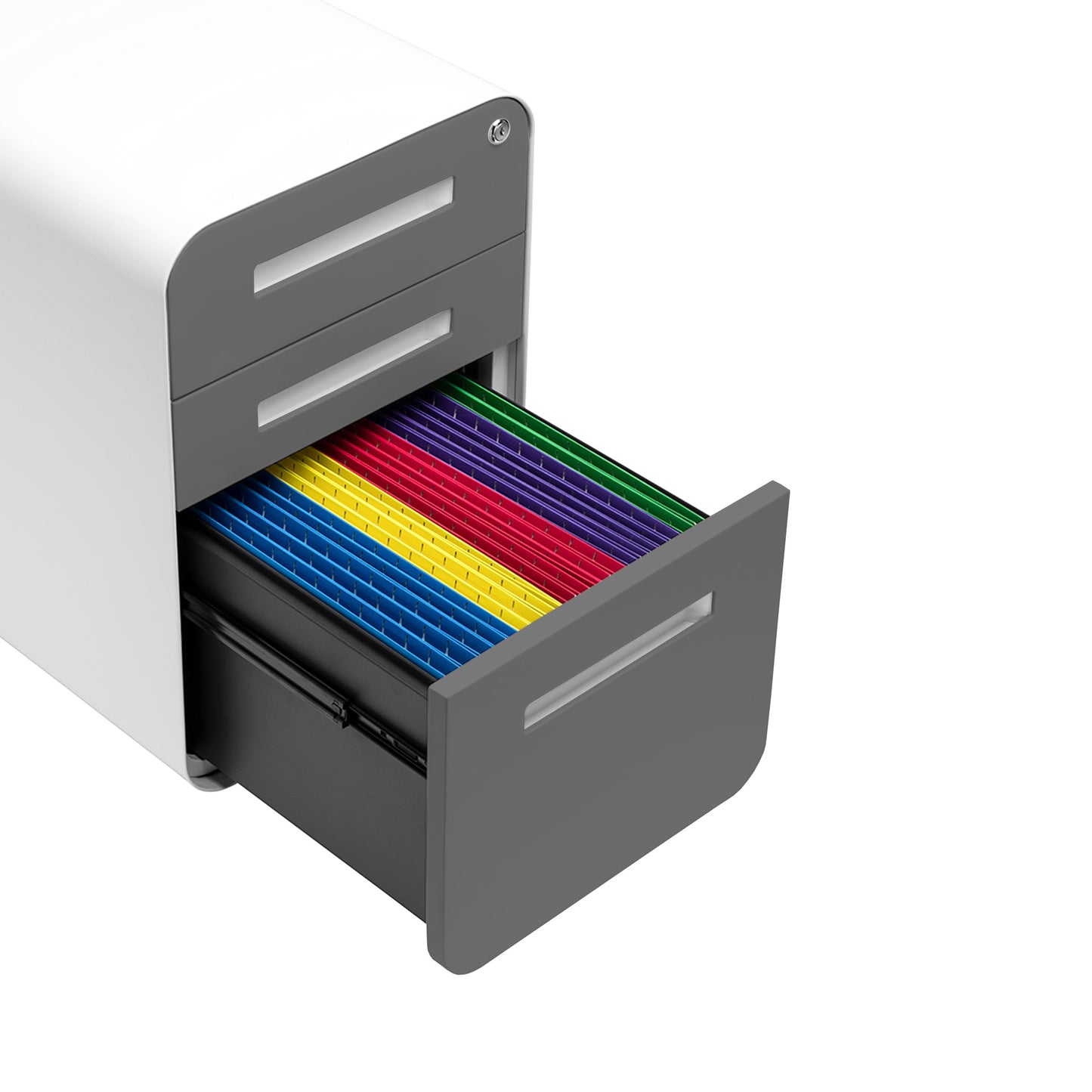 Stockpile Curve 3-Drawer File Cabinet (Dark Grey Face)