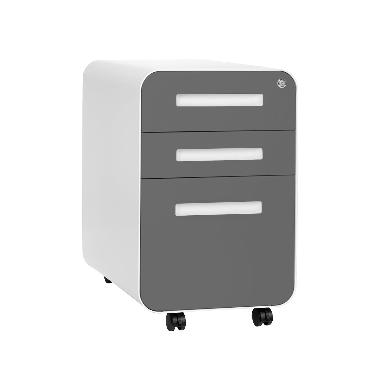 Stockpile Curve 3-Drawer File Cabinet (Dark Grey Face)