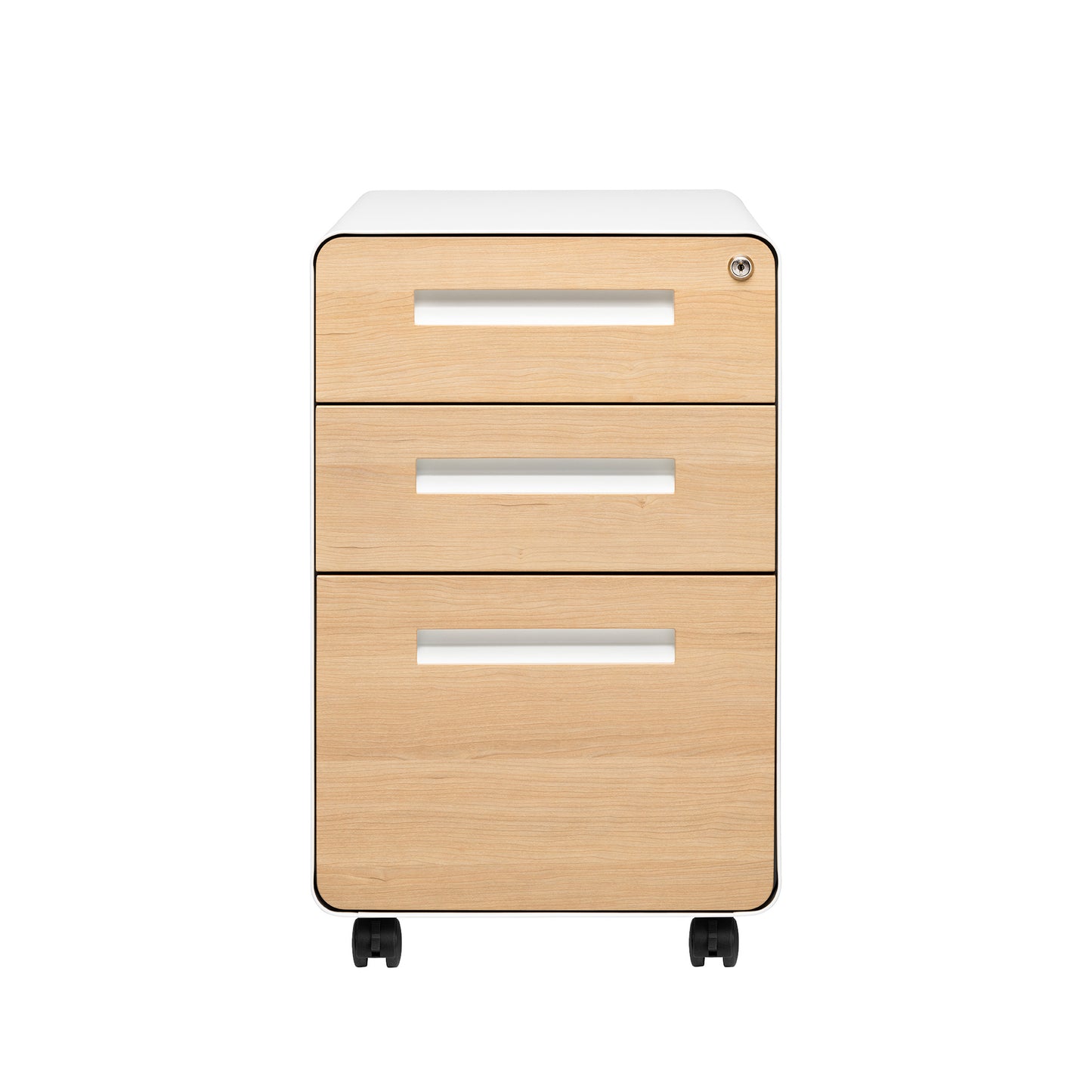 Stockpile Curve File Cabinet (White/Wood Faceplate)