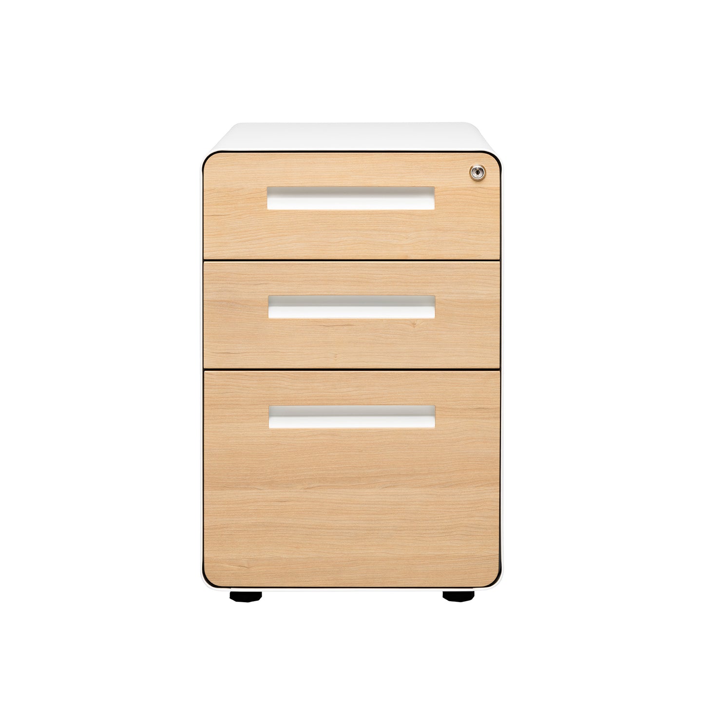 Stockpile Curve File Cabinet (White/Wood Faceplate)