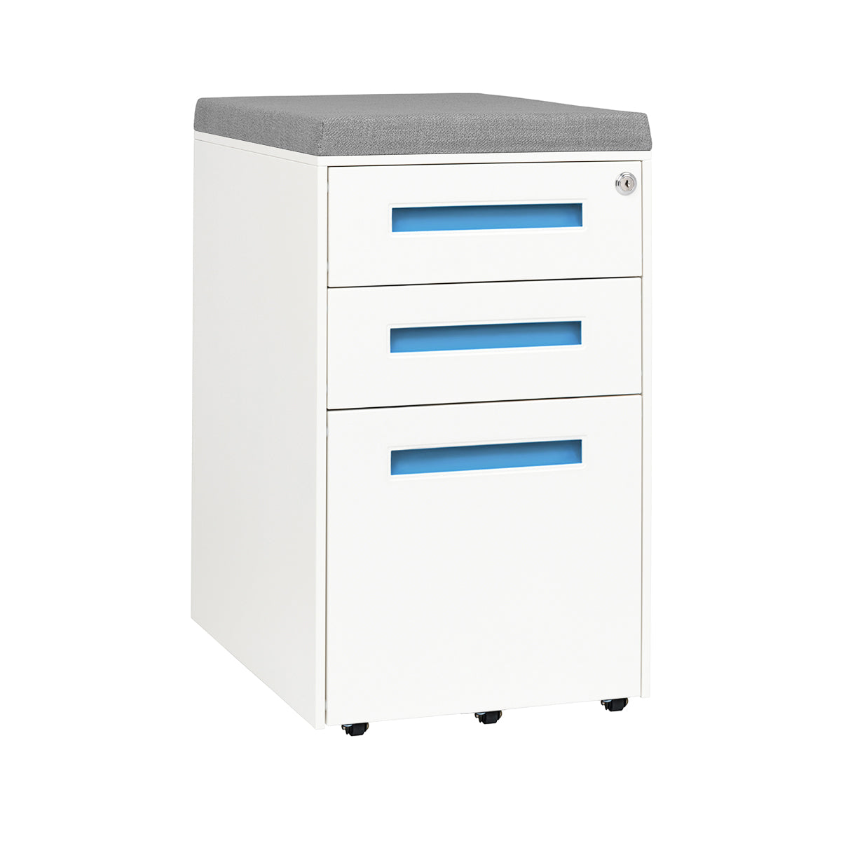 Blue filing deals cabinet 3 drawer