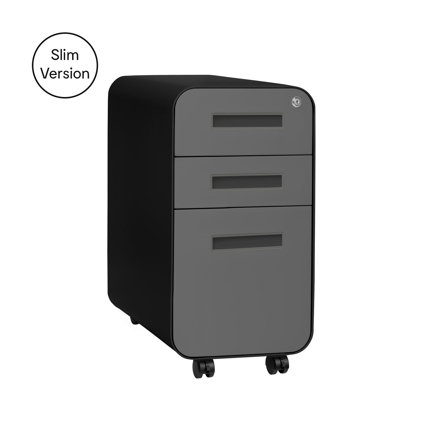 Stockpile Slim File Cabinet (Black/Grey)