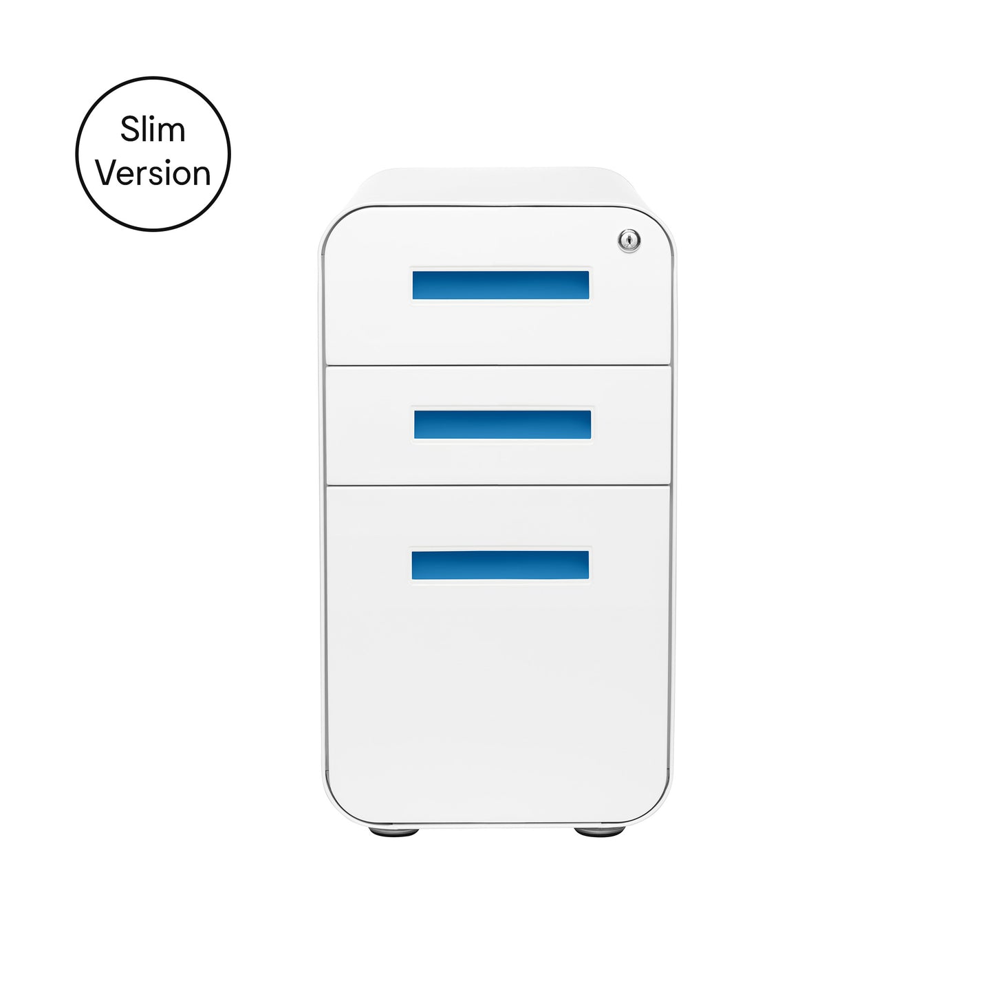 Stockpile Slim 3-Drawer File Cabinet (White/Blue)