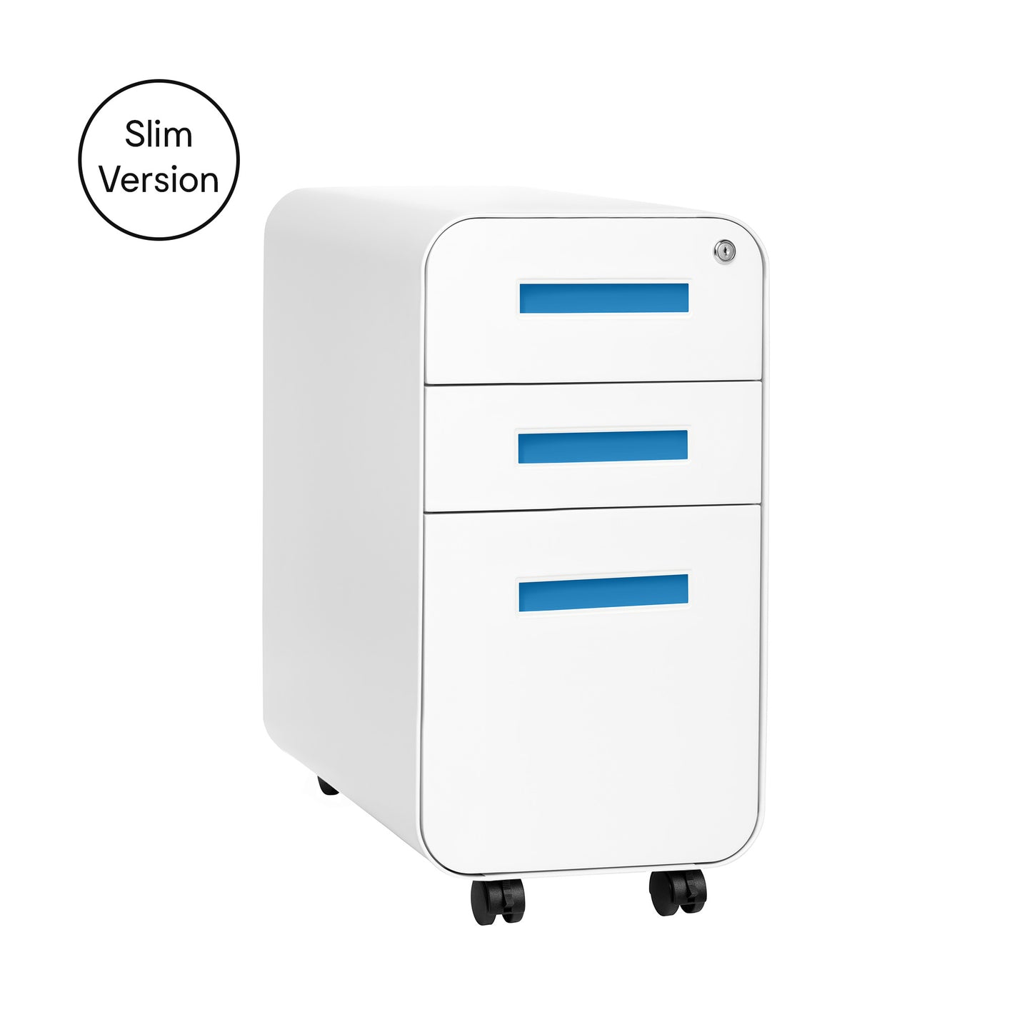 Stockpile Slim File Cabinet (White/Blue)