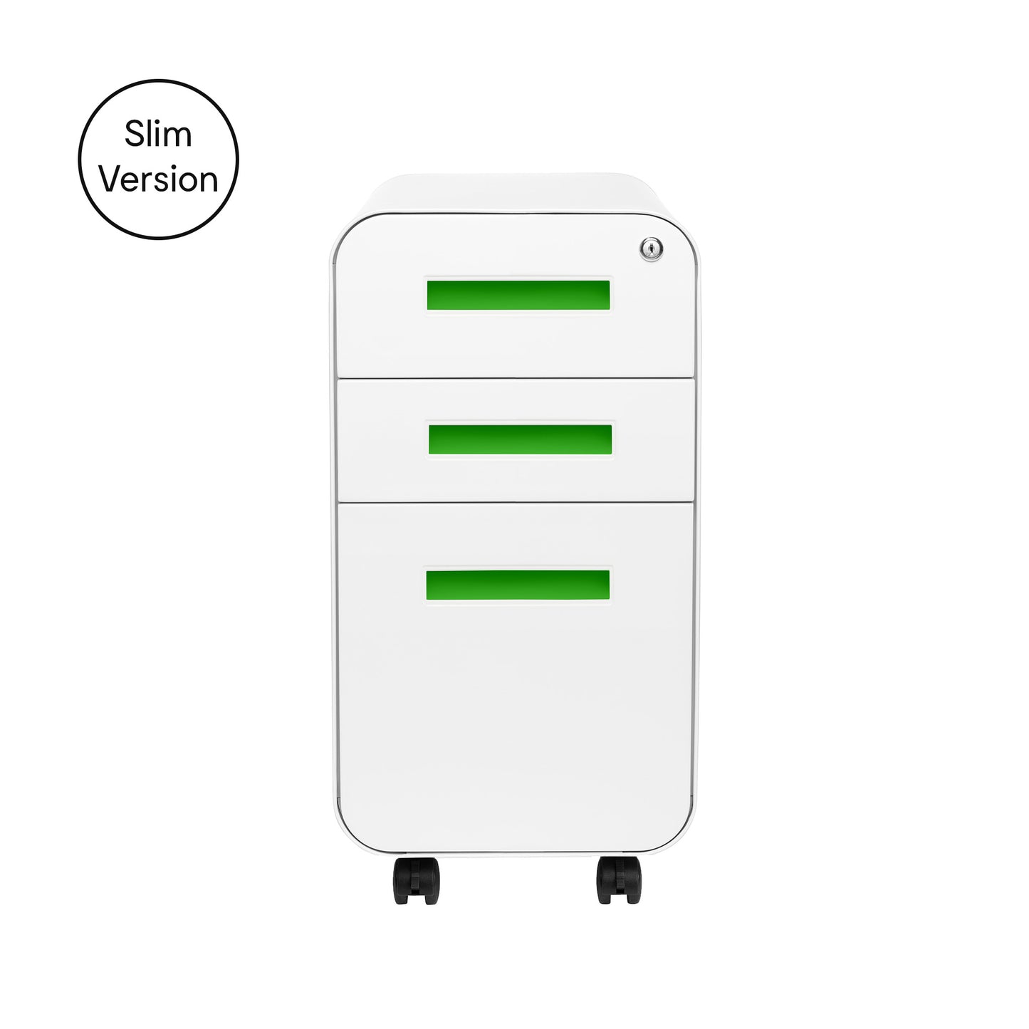 Stockpile Slim File Cabinet (White/Green)