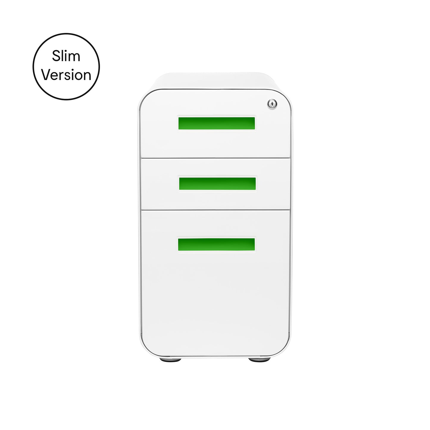 Stockpile Slim File Cabinet (White/Green)