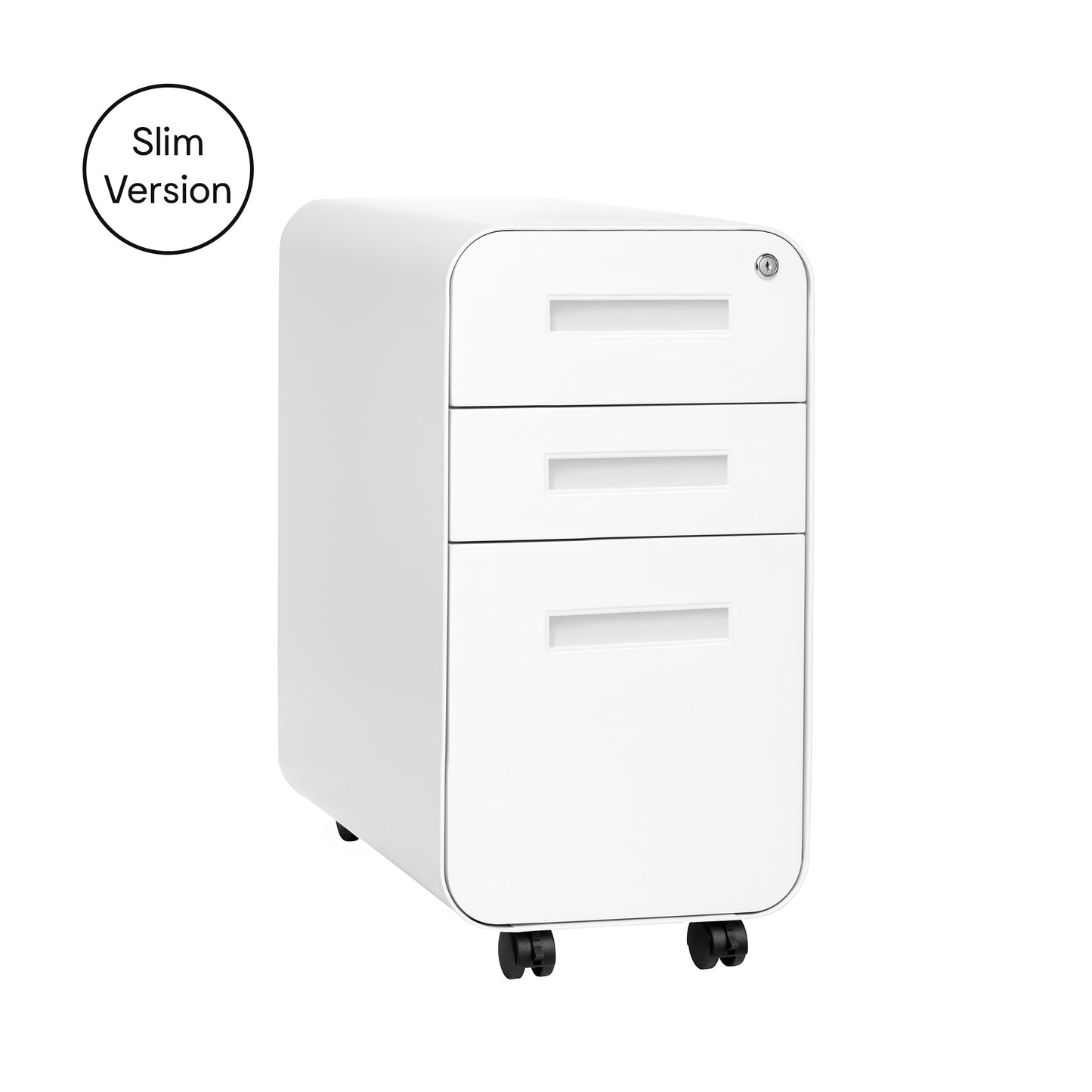 Stockpile Slim 3-Drawer File Cabinet (White)