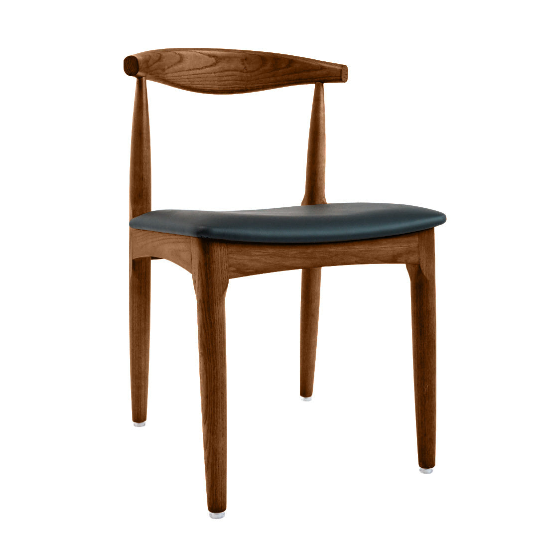Kennedy Elbow Chair (Dark Walnut/Italian Leather)