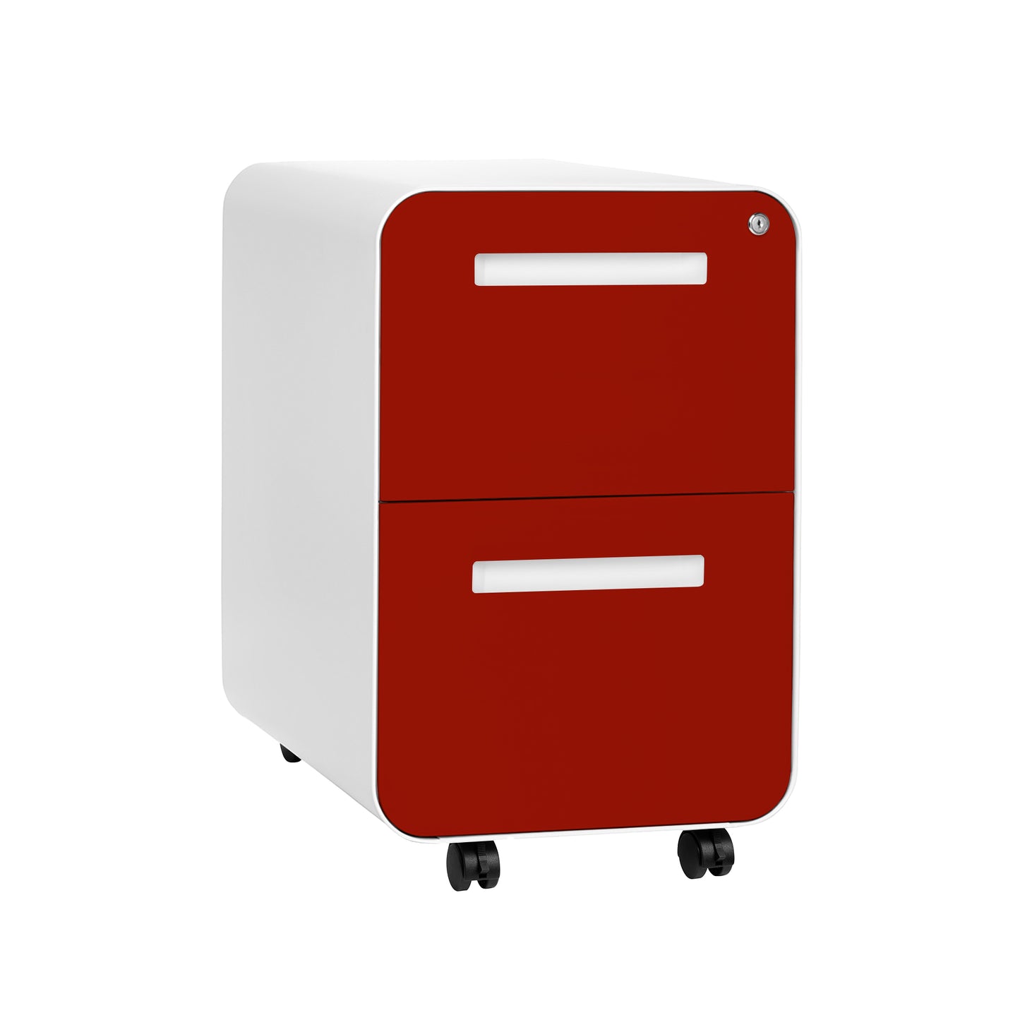 Stockpile Curve 2-Drawer File Cabinet (Red Faceplate)