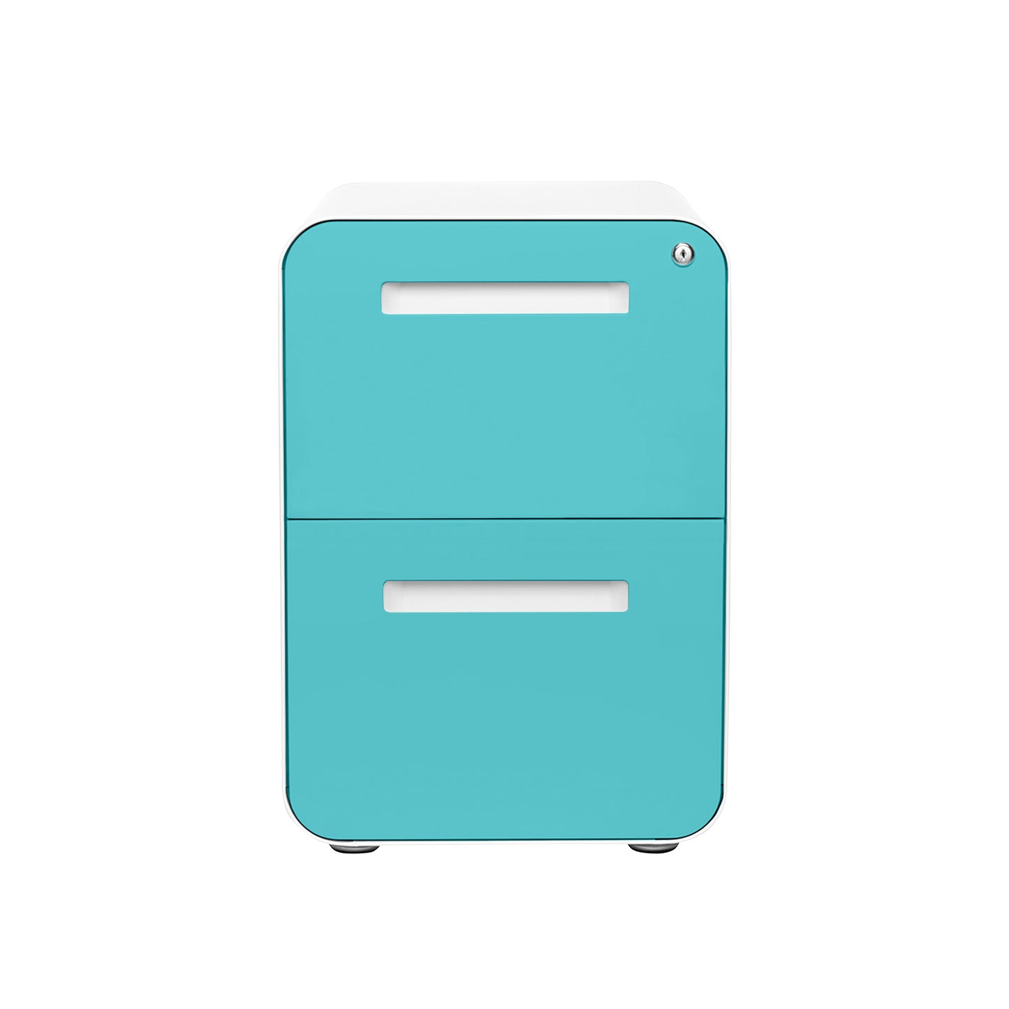 Stockpile Curve 2-Drawer File Cabinet (Aqua Faceplate)