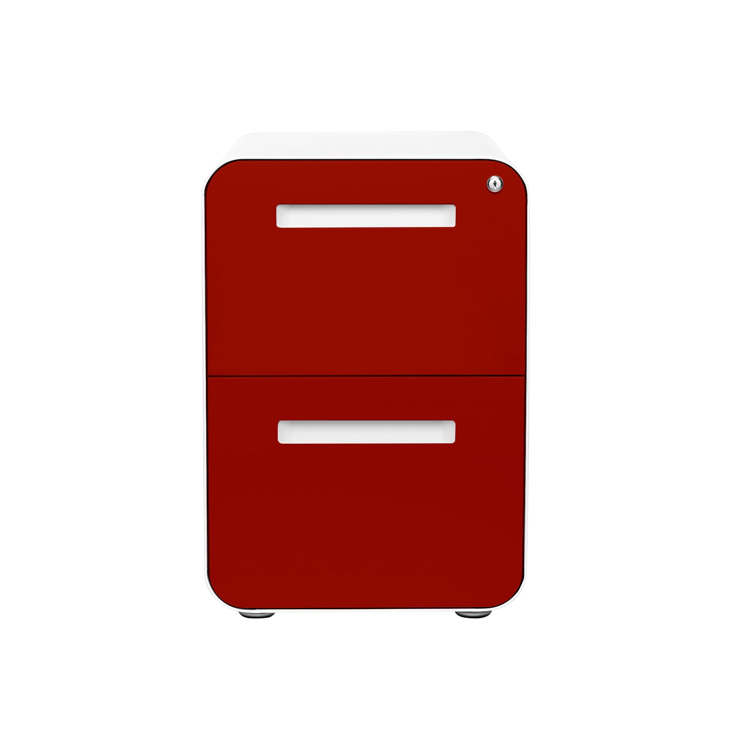 Stockpile Curve 2-Drawer File Cabinet (Red Faceplate)