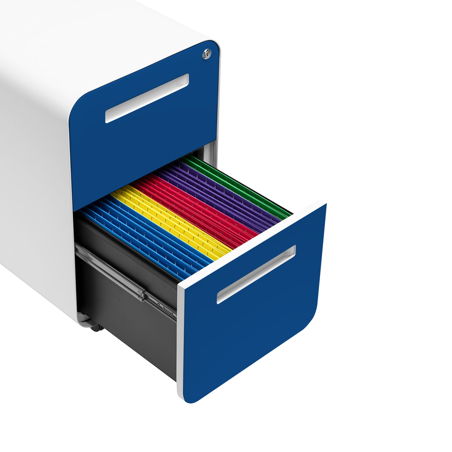 Stockpile Curve 2-Drawer File Cabinet (Blue Faceplate)