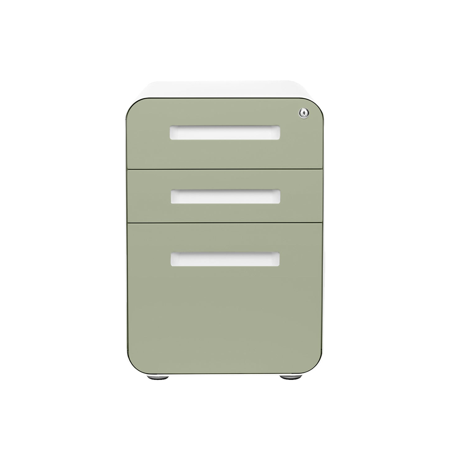 Stockpile Curve 3-Drawer File Cabinet (Sage Green Face)