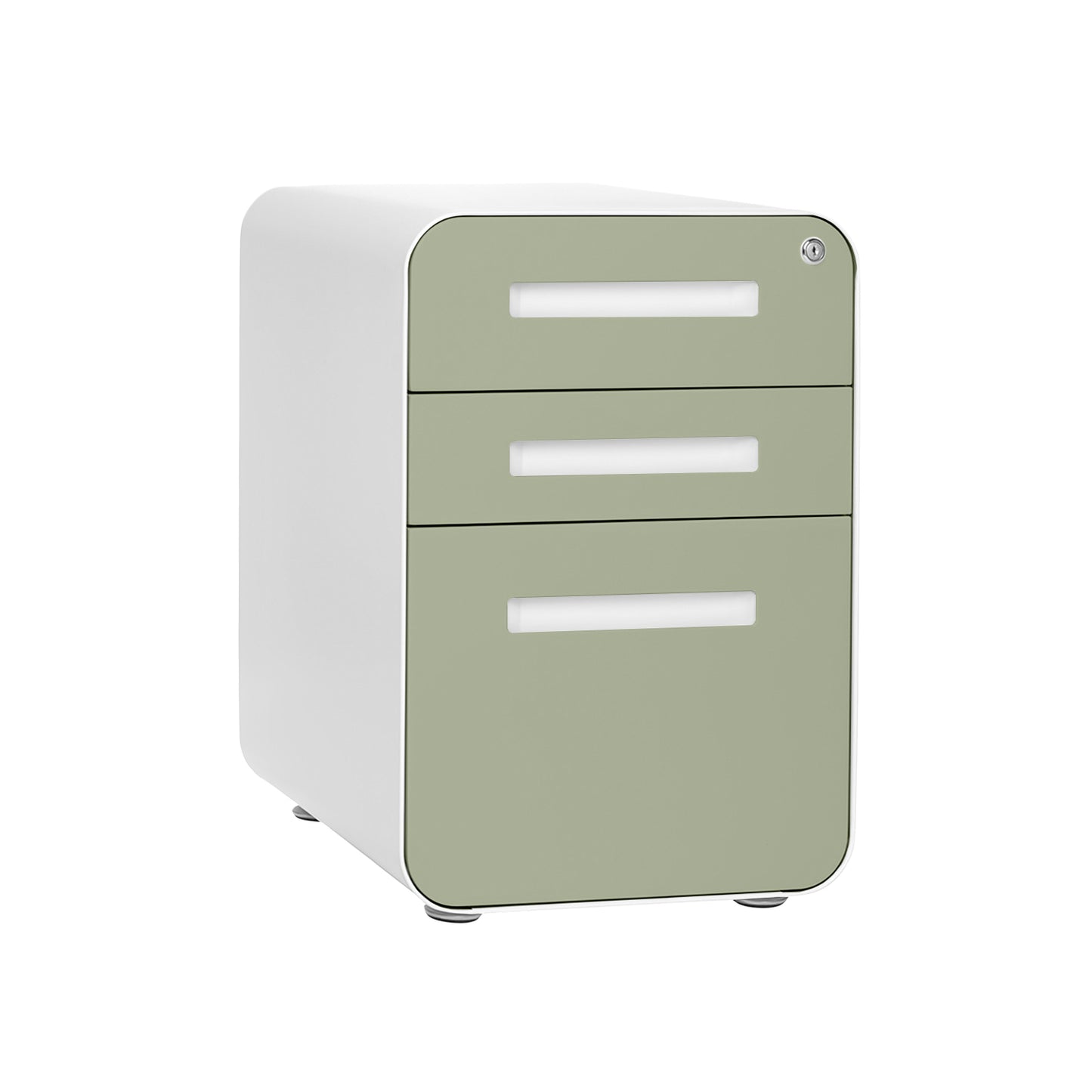 Stockpile Curve 3-Drawer File Cabinet (Sage Green Face)