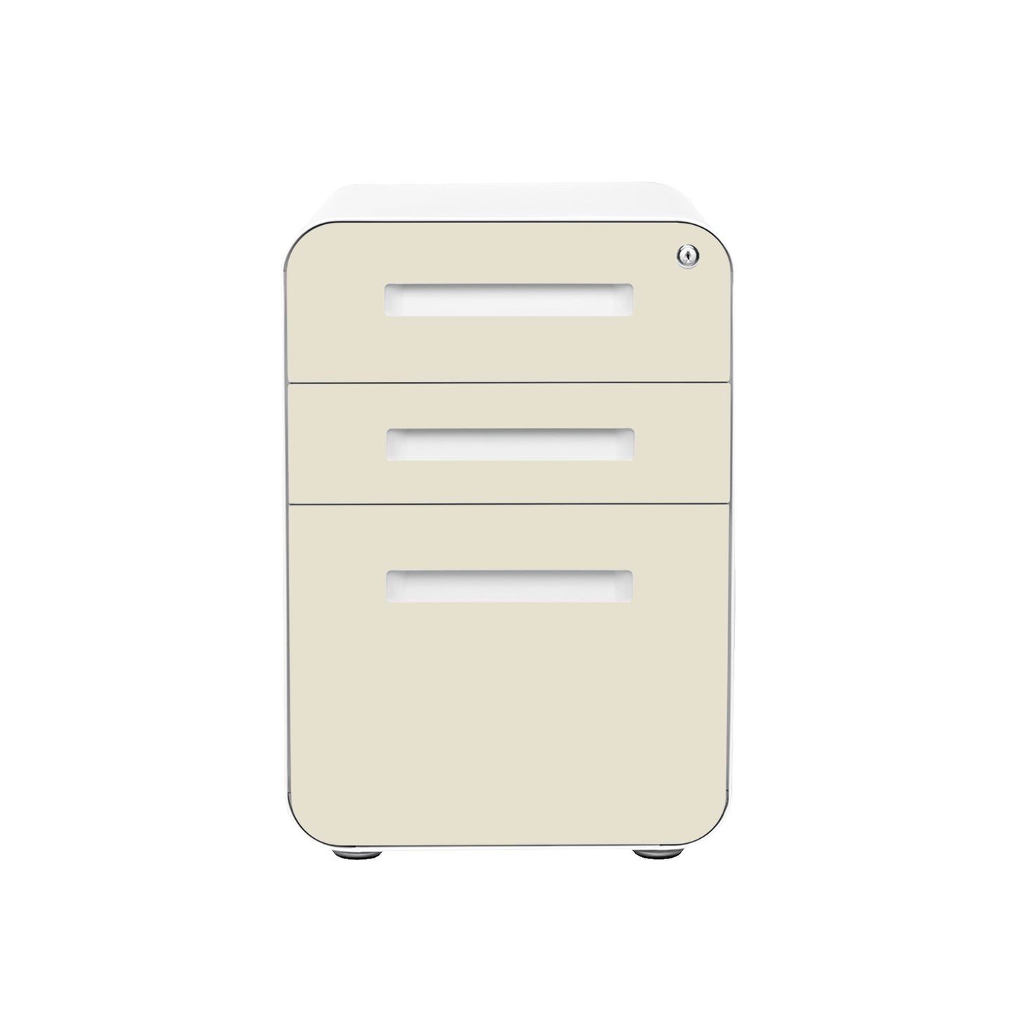 Stockpile Curve 3-Drawer File Cabinet (Ivory Face)