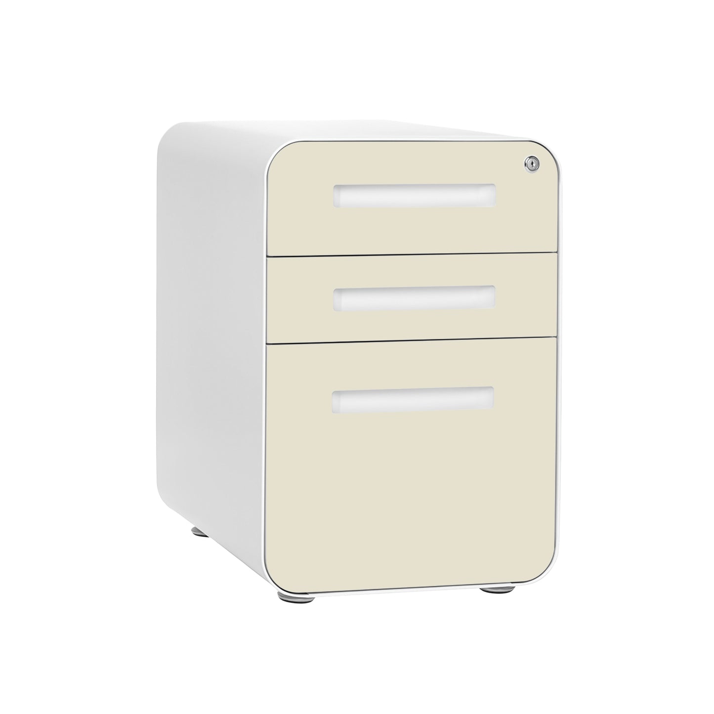 Stockpile Curve 3-Drawer File Cabinet (Ivory Face)