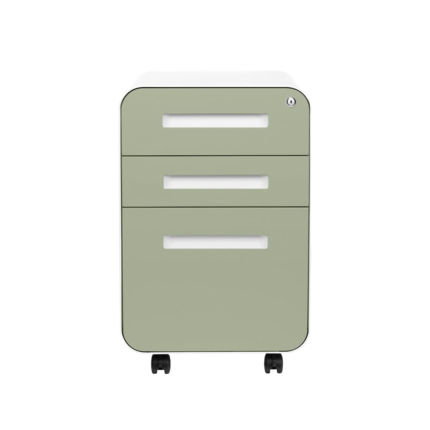 Stockpile Curve 3-Drawer File Cabinet (Sage Green Face)