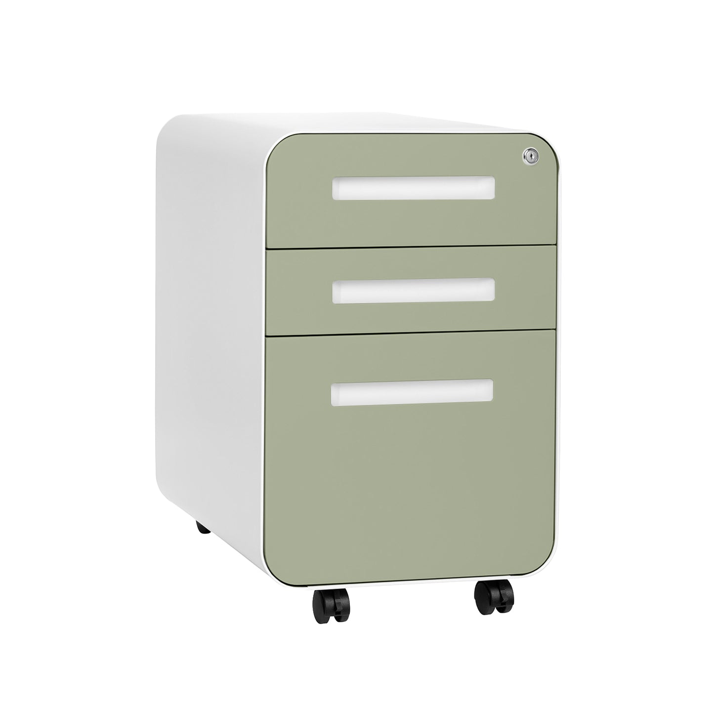 Stockpile Curve 3-Drawer File Cabinet (Sage Green Face)