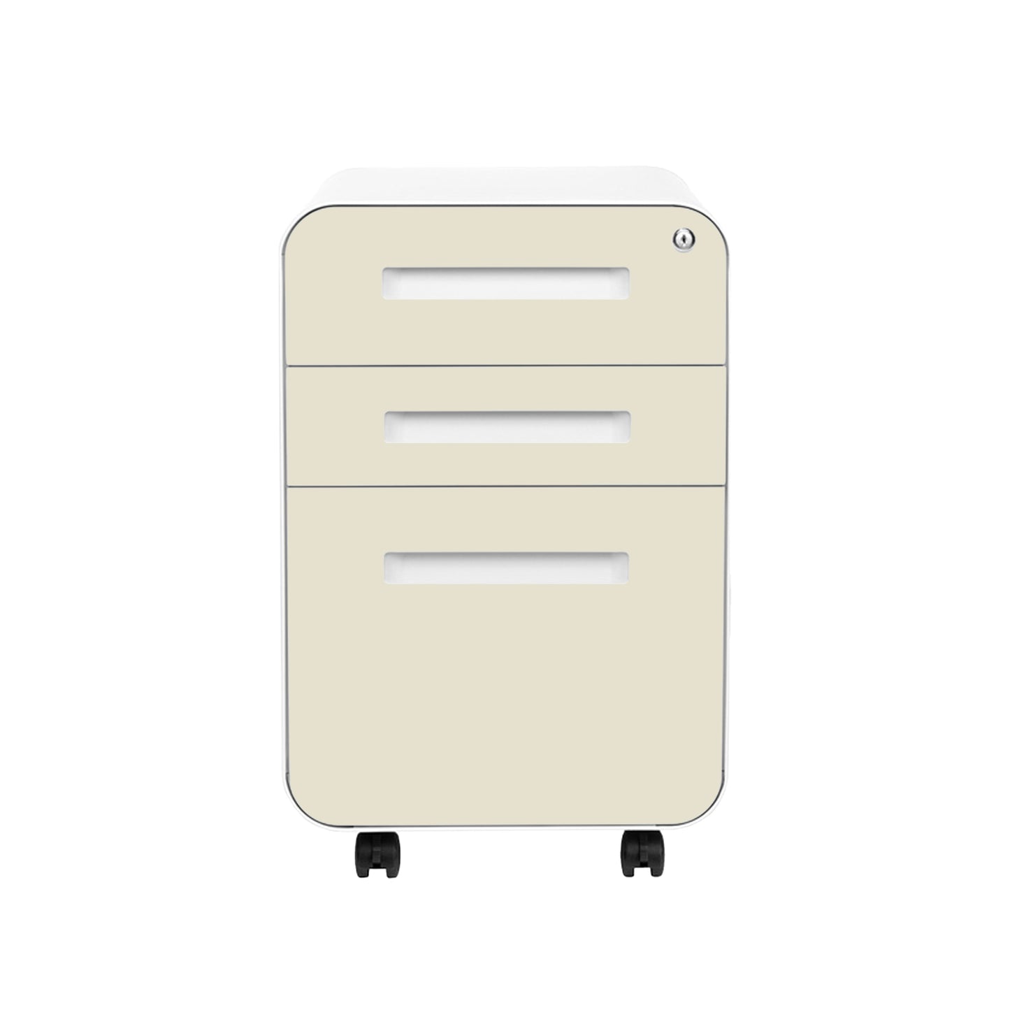 Stockpile Curve 3-Drawer File Cabinet (Ivory Face)