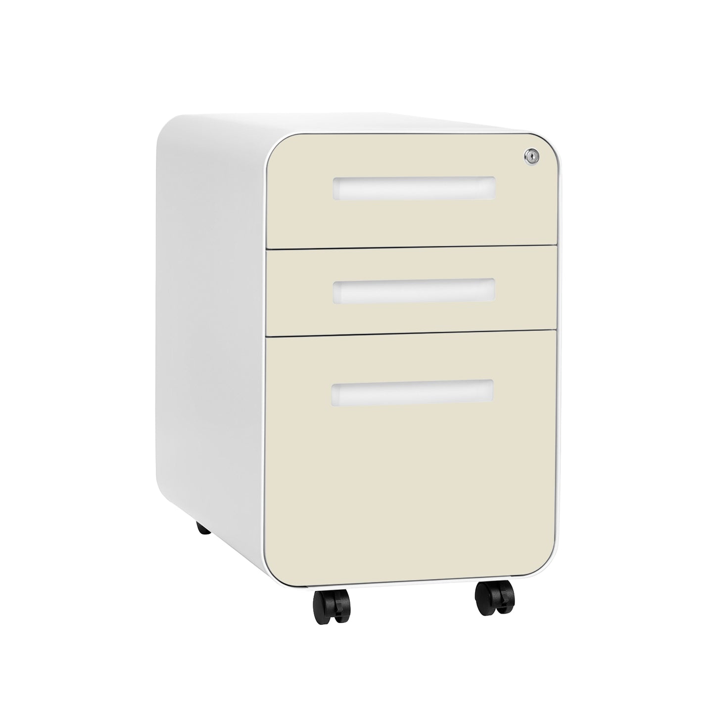 Stockpile Curve 3-Drawer File Cabinet (Ivory Face)