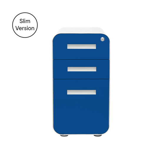 Stockpile Slim 3-Drawer File Cabinet (Blue Faceplate) – Laura Furniture