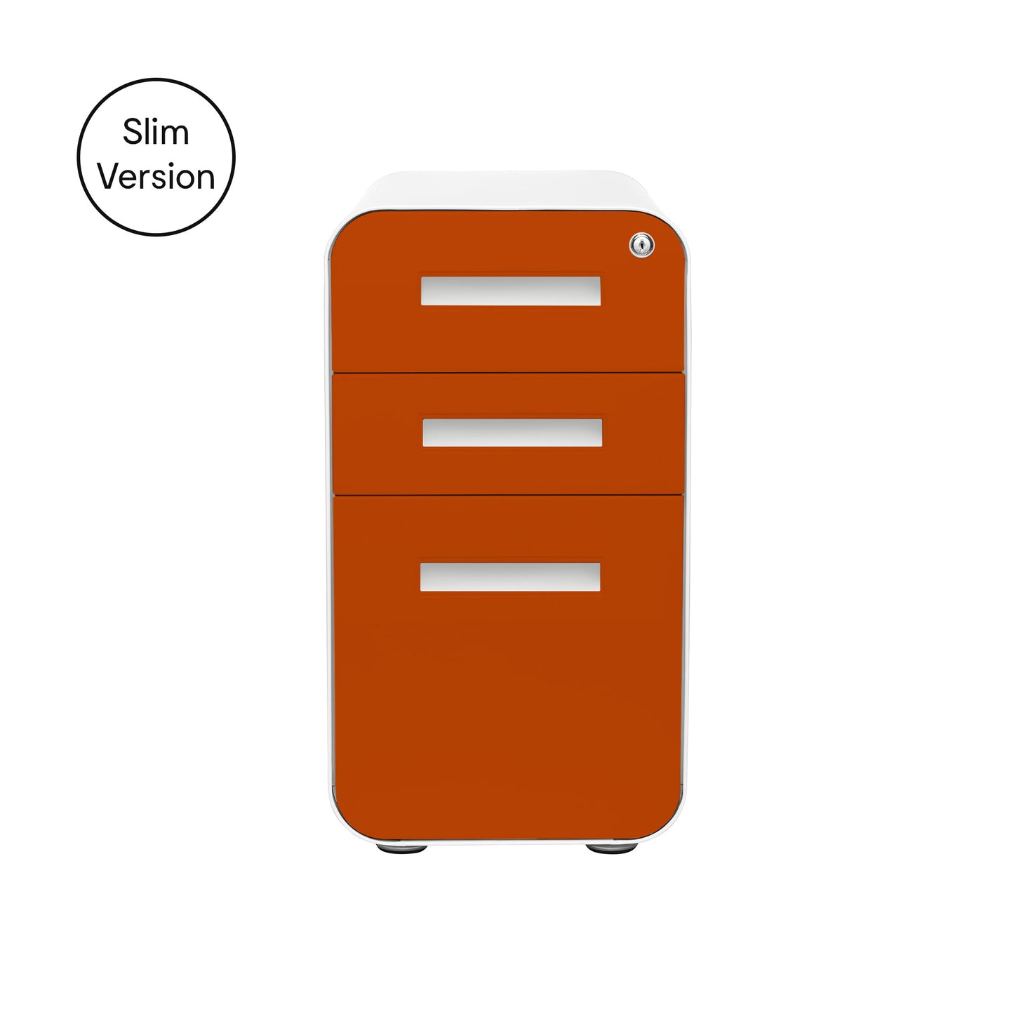 Stockpile Slim 3-Drawer File Cabinet (Orange Faceplate)