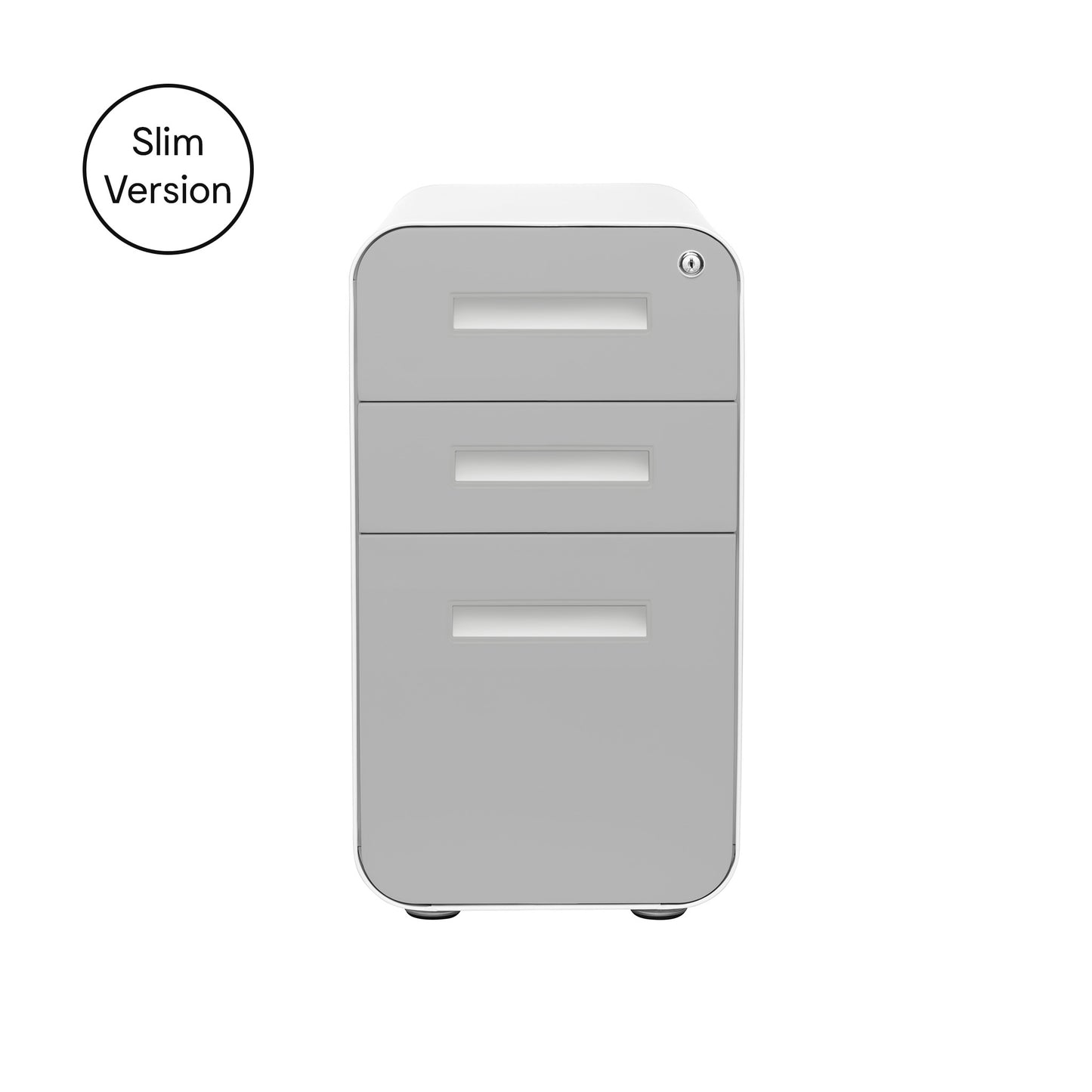 Stockpile Slim 3-Drawer File Cabinet (Light Grey Faceplate)