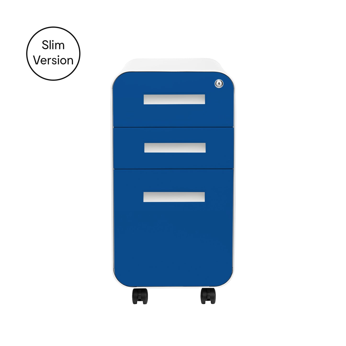 Stockpile Slim 3-Drawer File Cabinet (Blue Faceplate)