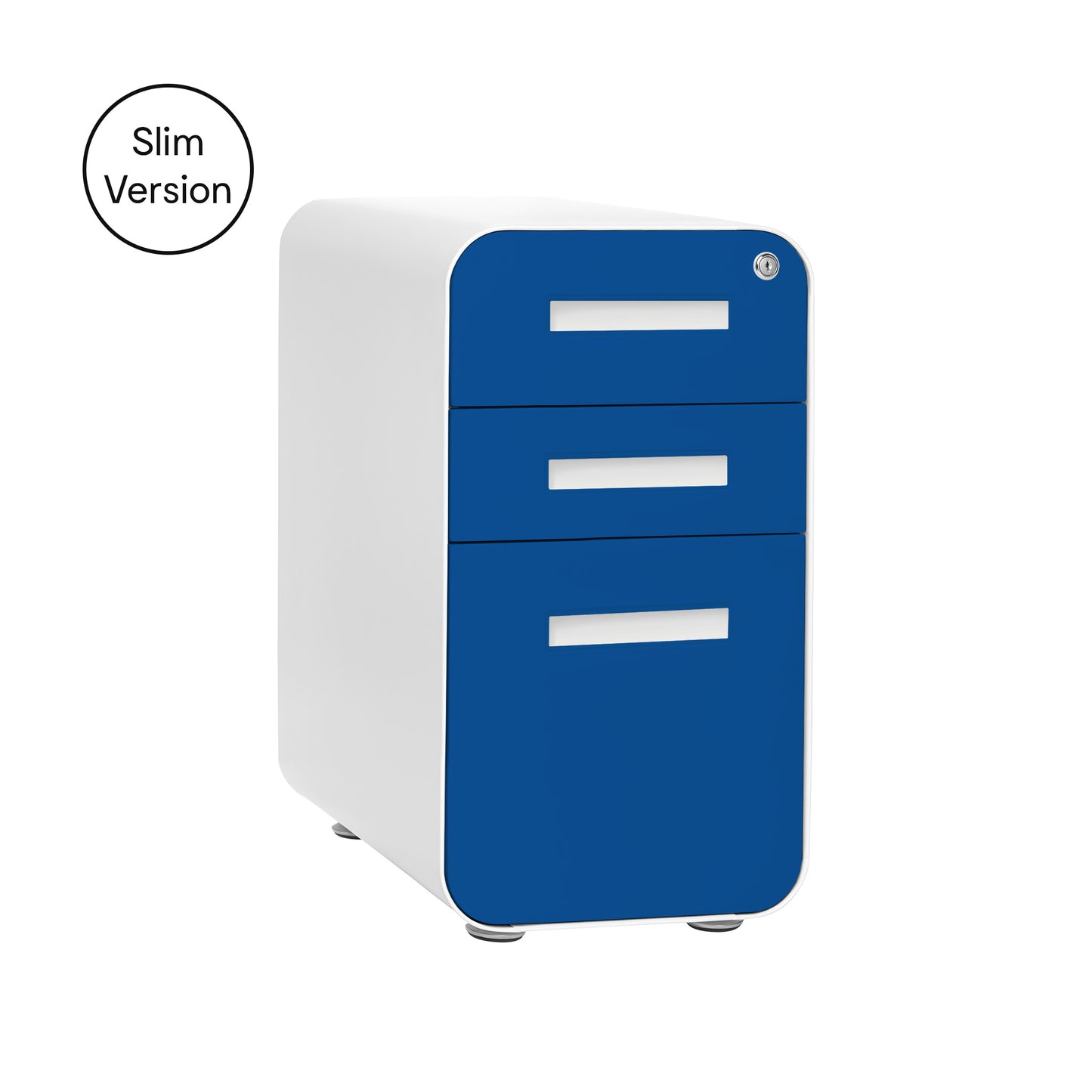 Stockpile Slim 3-Drawer File Cabinet (Blue Faceplate)