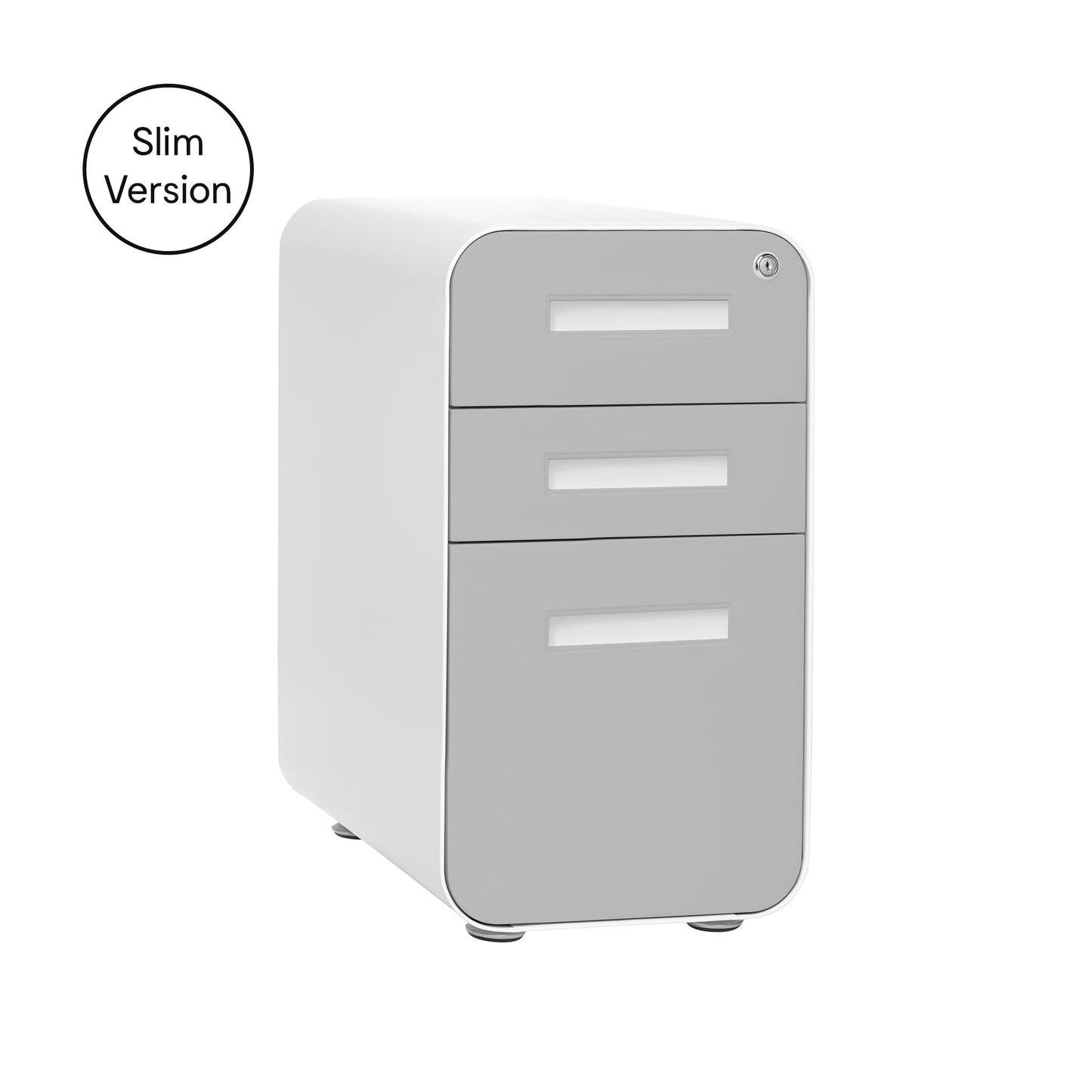 Stockpile Slim 3-Drawer File Cabinet (Light Grey Faceplate)