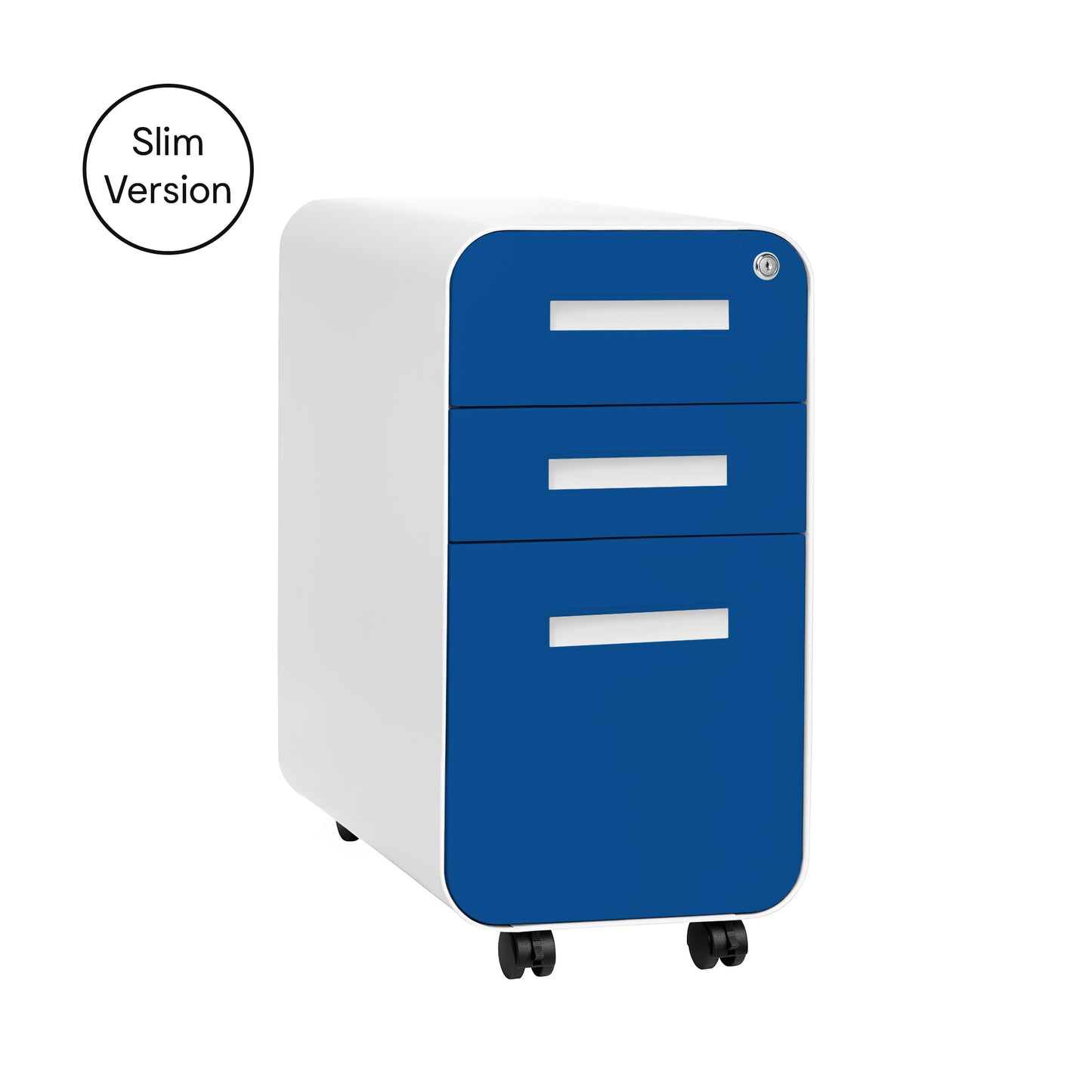 Stockpile Slim 3-Drawer File Cabinet (Blue Faceplate)