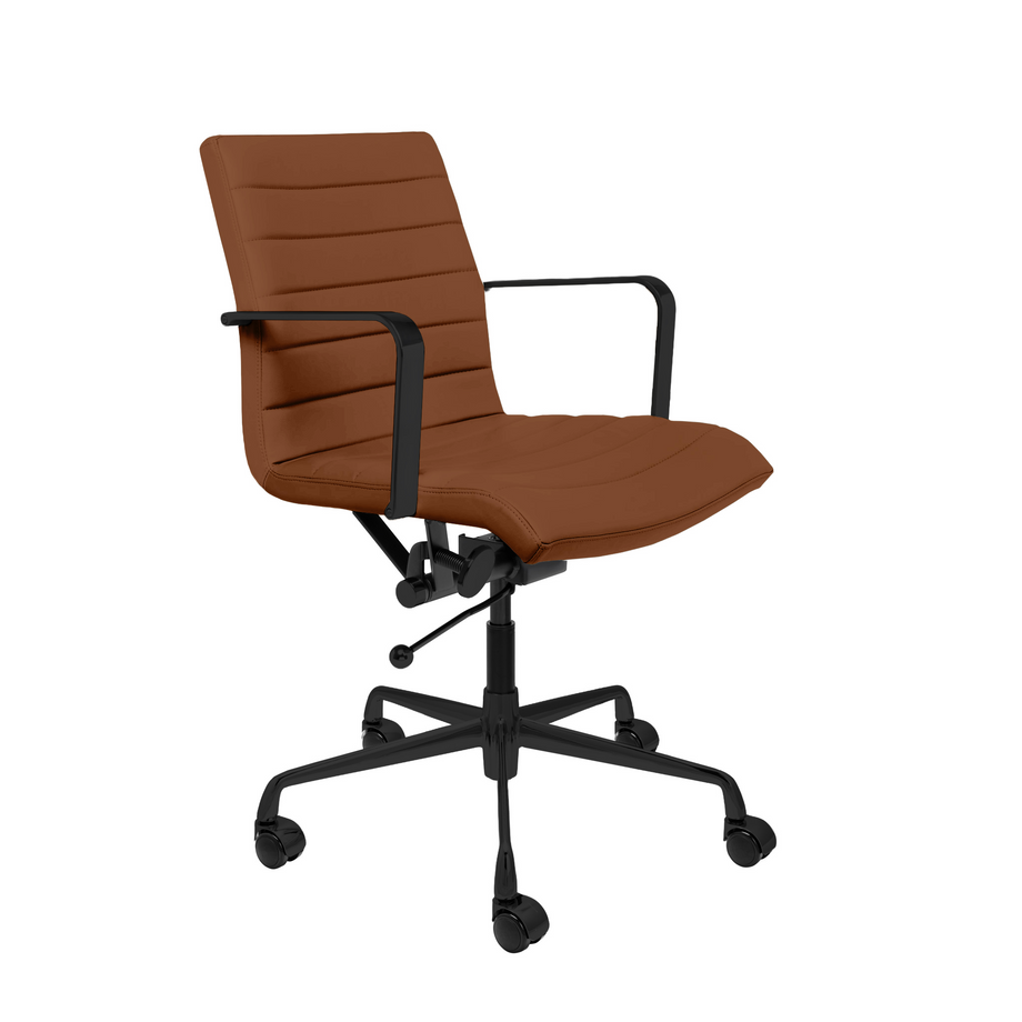 Plastic Ribbed Task Chair SOHO II Ribbed Management Chair (Black Frame/Brown) – Laura Furniture