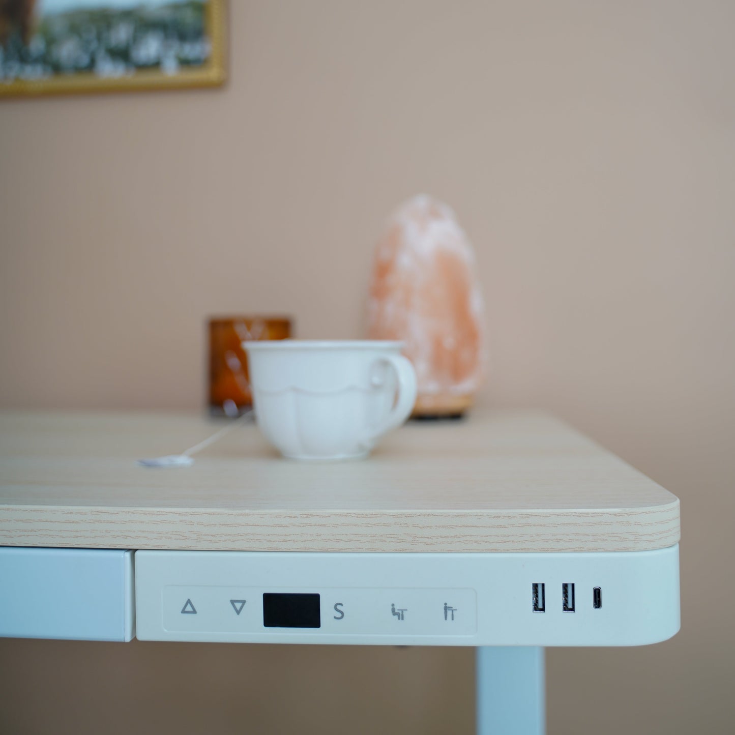 Liberty Standing Desk (White with Oak Top)