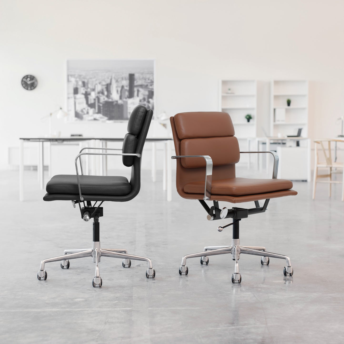 SOHO II Padded Management Chair (Black Frame/Brown)