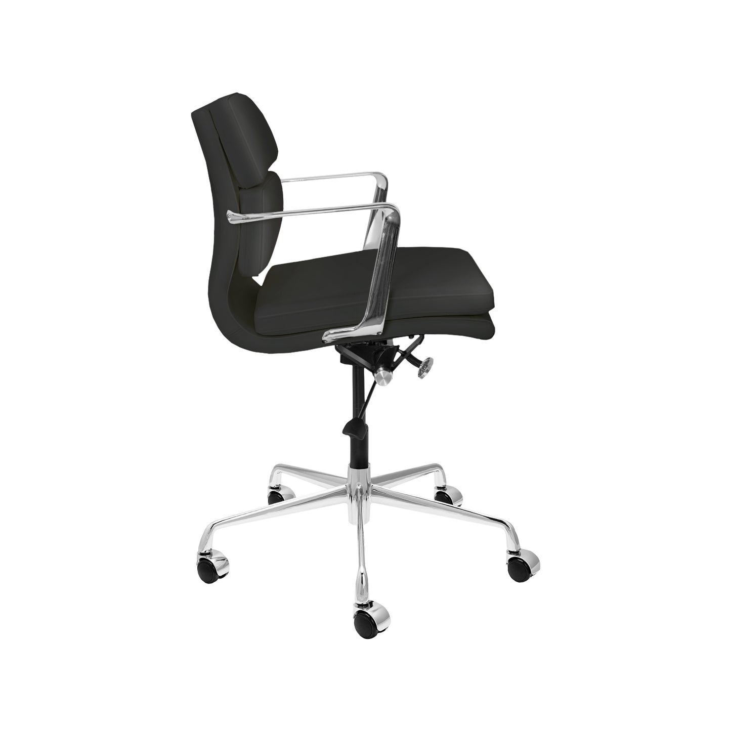 Pacific Padded Office Chair (Black Italian Leather)