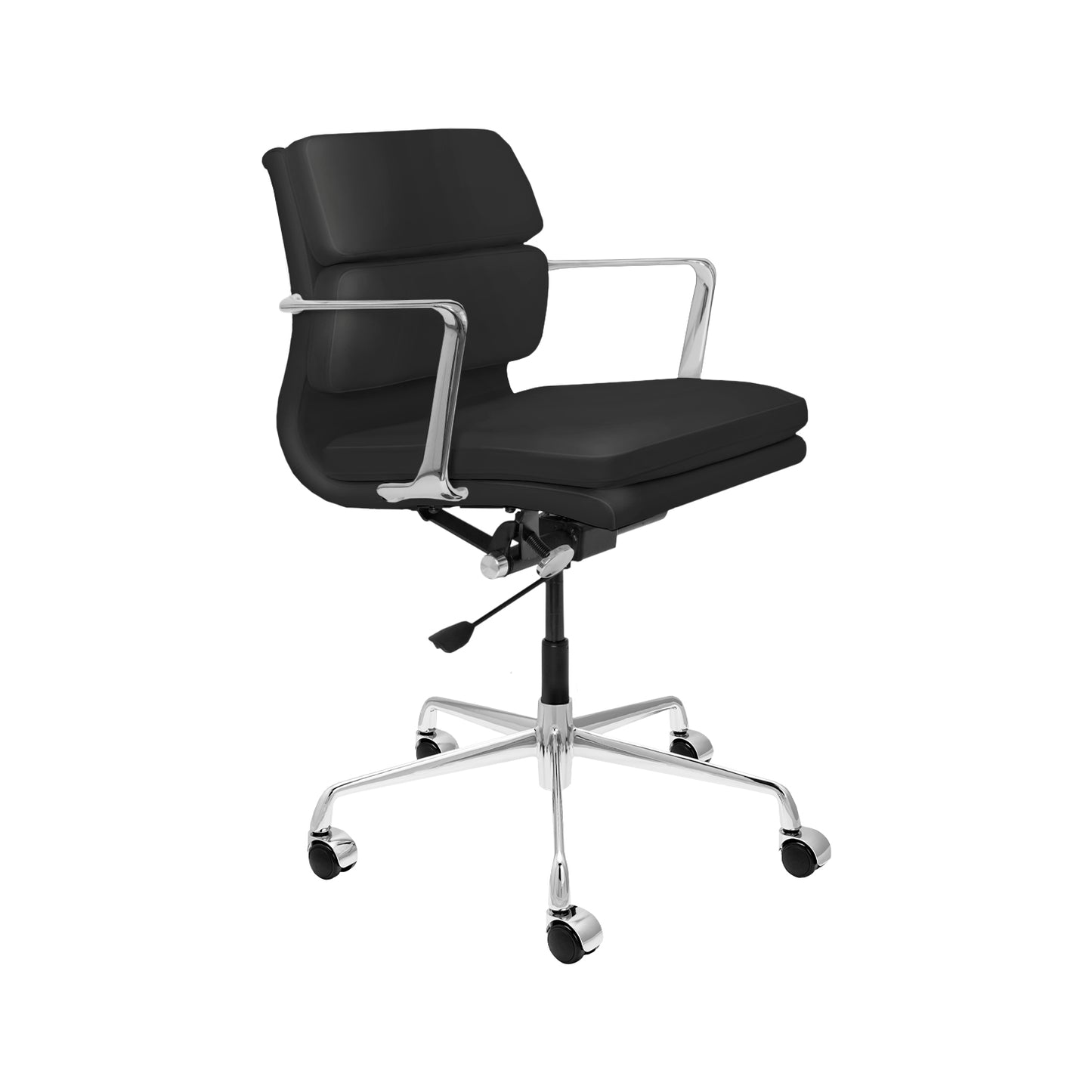 Pacific Padded Office Chair (Black Italian Leather)