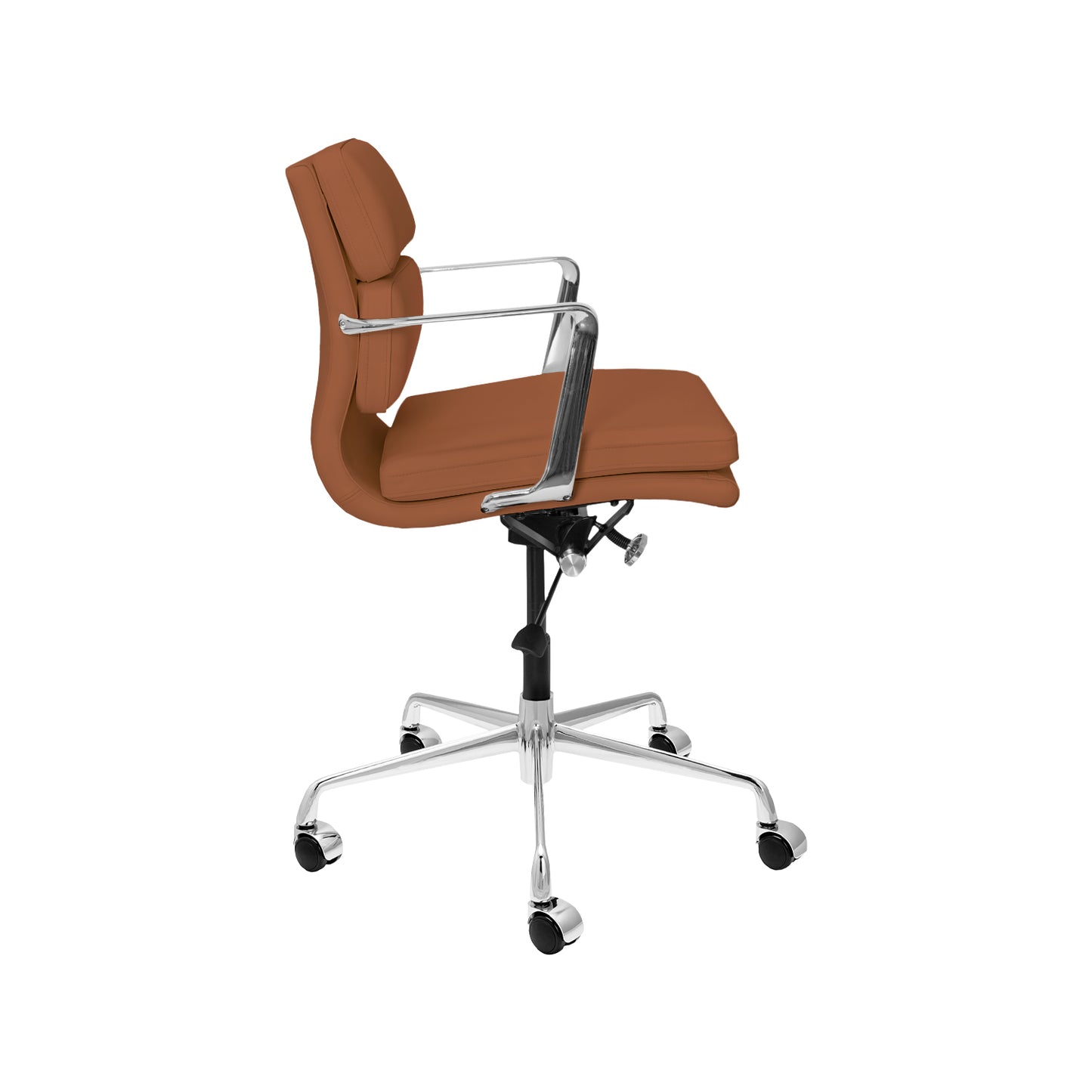 Pacific Padded Office Chair (Brown Italian Leather)