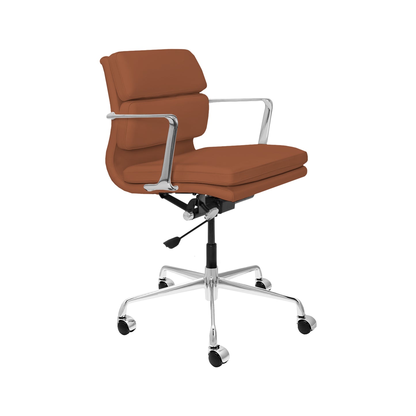 Pacific Padded Office Chair (Brown Italian Leather)