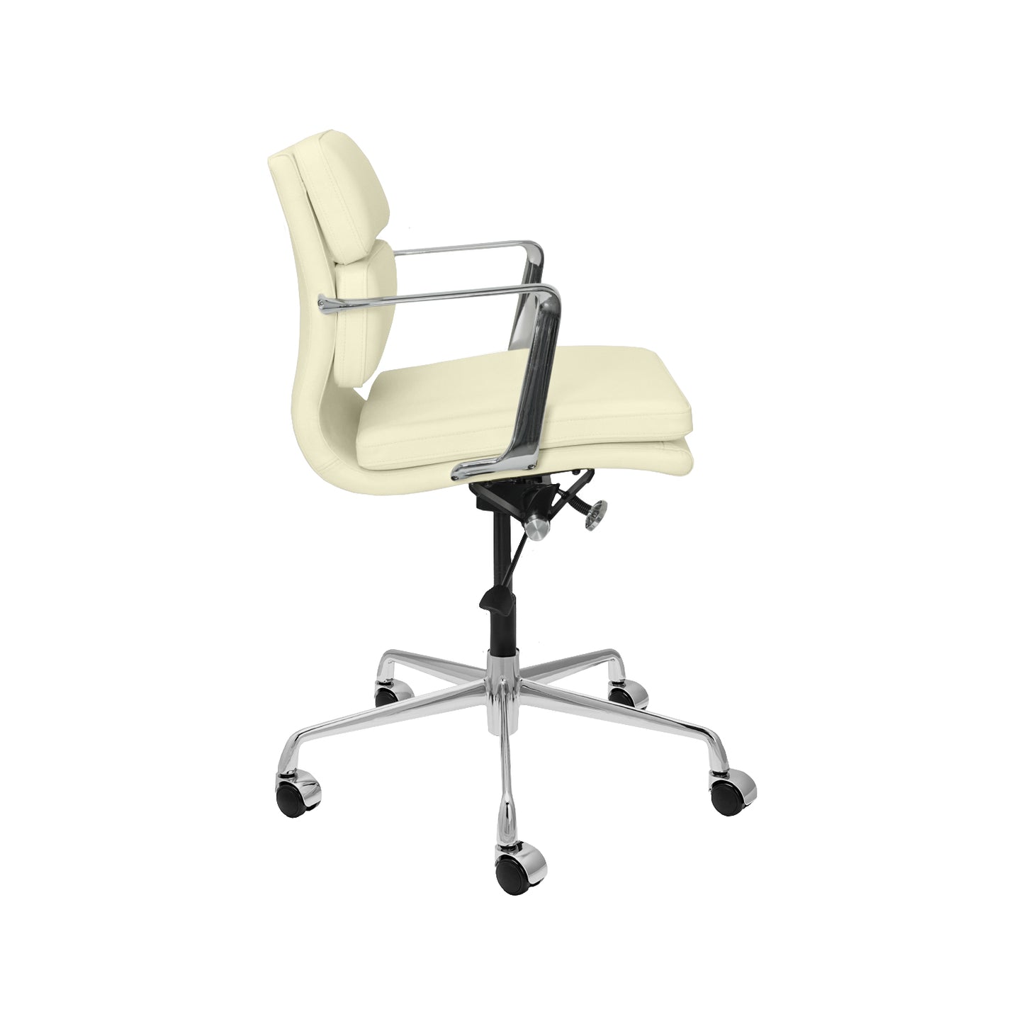 Pacific Padded Office Chair (Ivory Italian Leather)