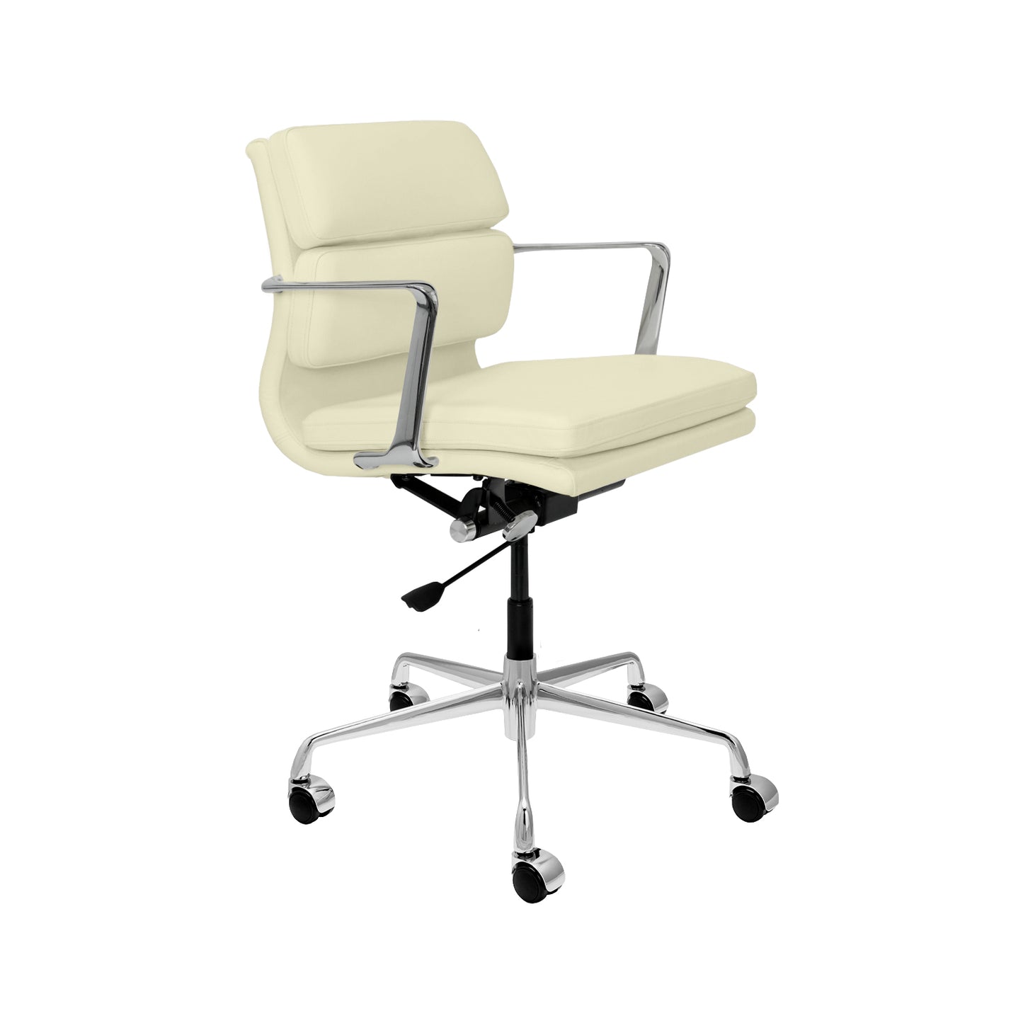 Pacific Padded Office Chair (Ivory Italian Leather)