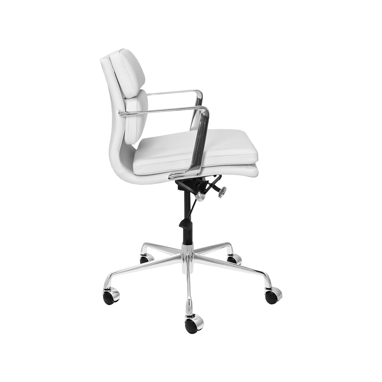 Pacific Padded Office Chair (White Italian Leather)