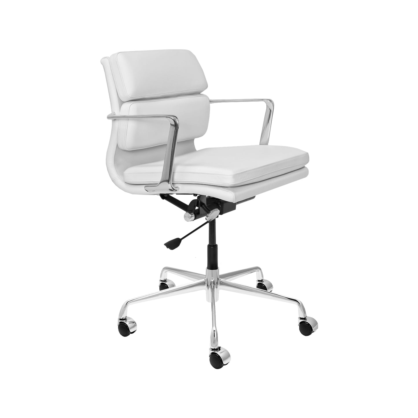 Pacific Padded Office Chair (White Italian Leather)