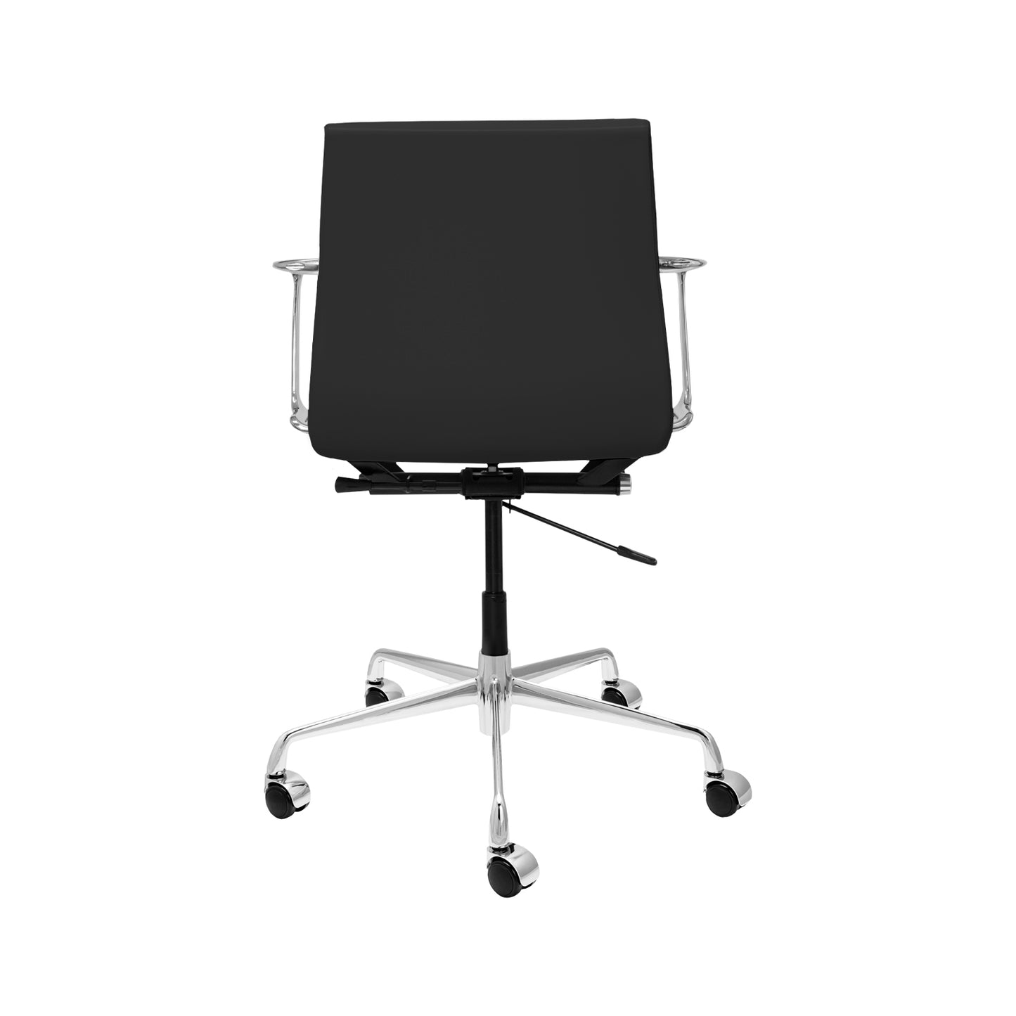 Pacific Ribbed Office Chair (Black Italian Leather)