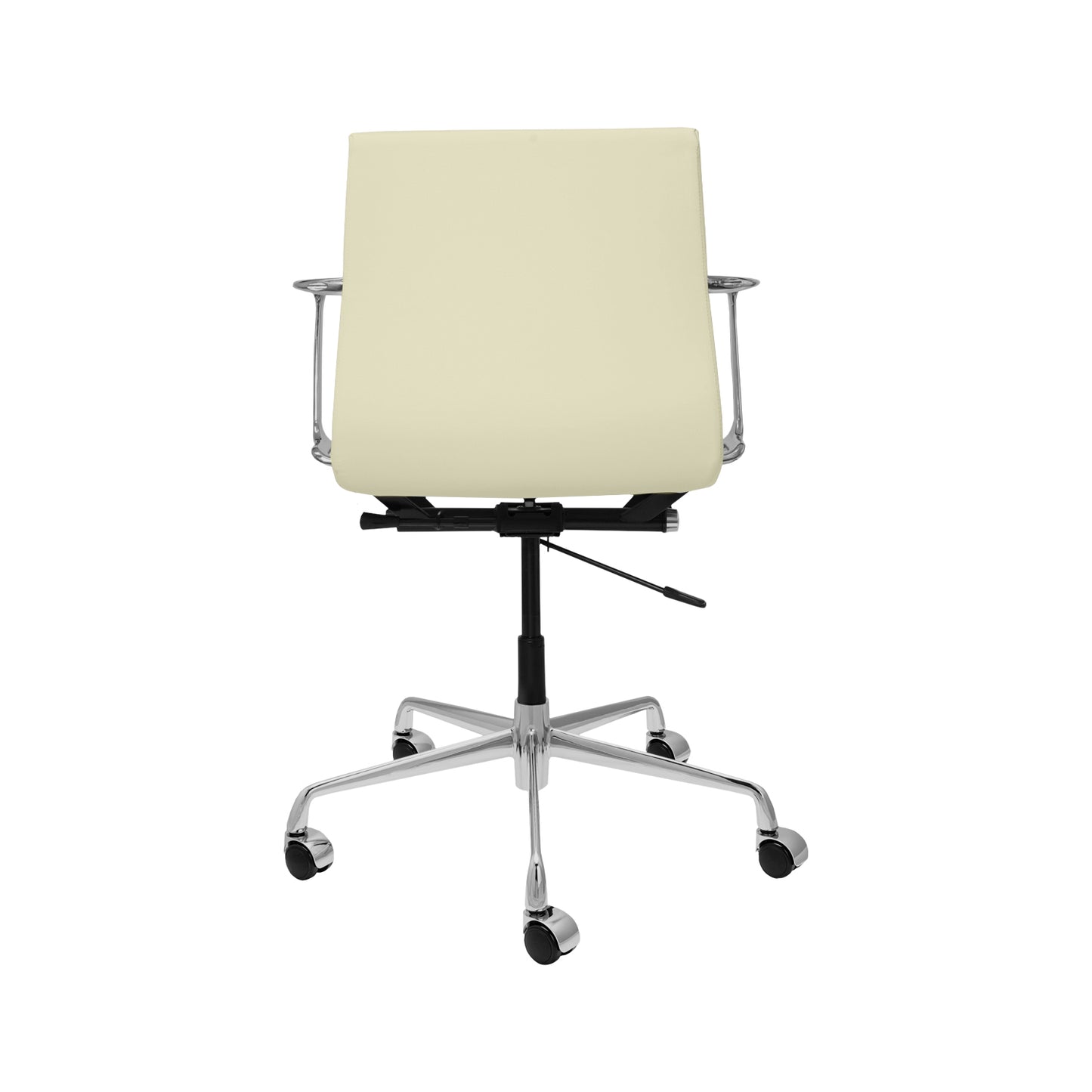 Pacific Ribbed Office Chair (Ivory Italian Leather)