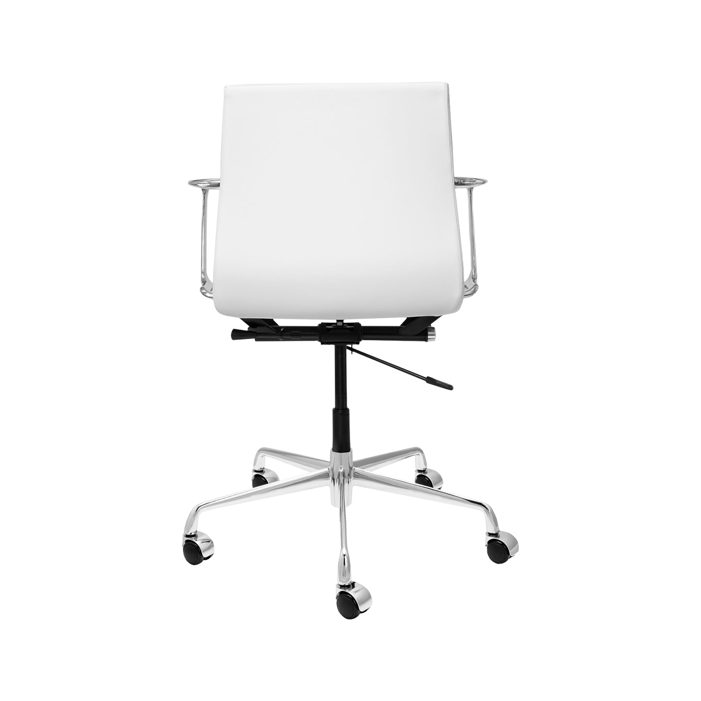 Pacific Ribbed Office Chair (White Italian Leather)