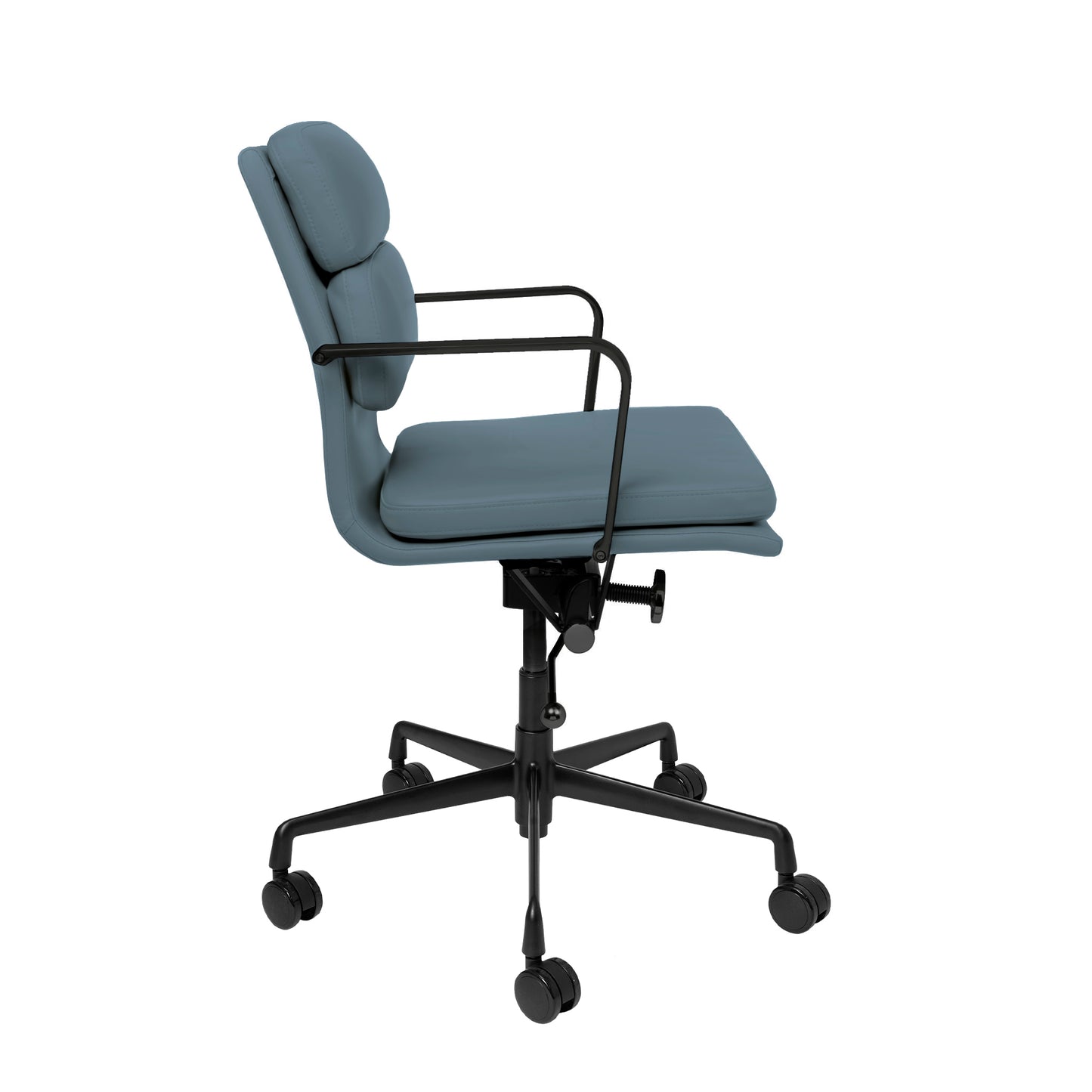 SOHO II Padded Management Chair (Black Frame/Coastal Blue)