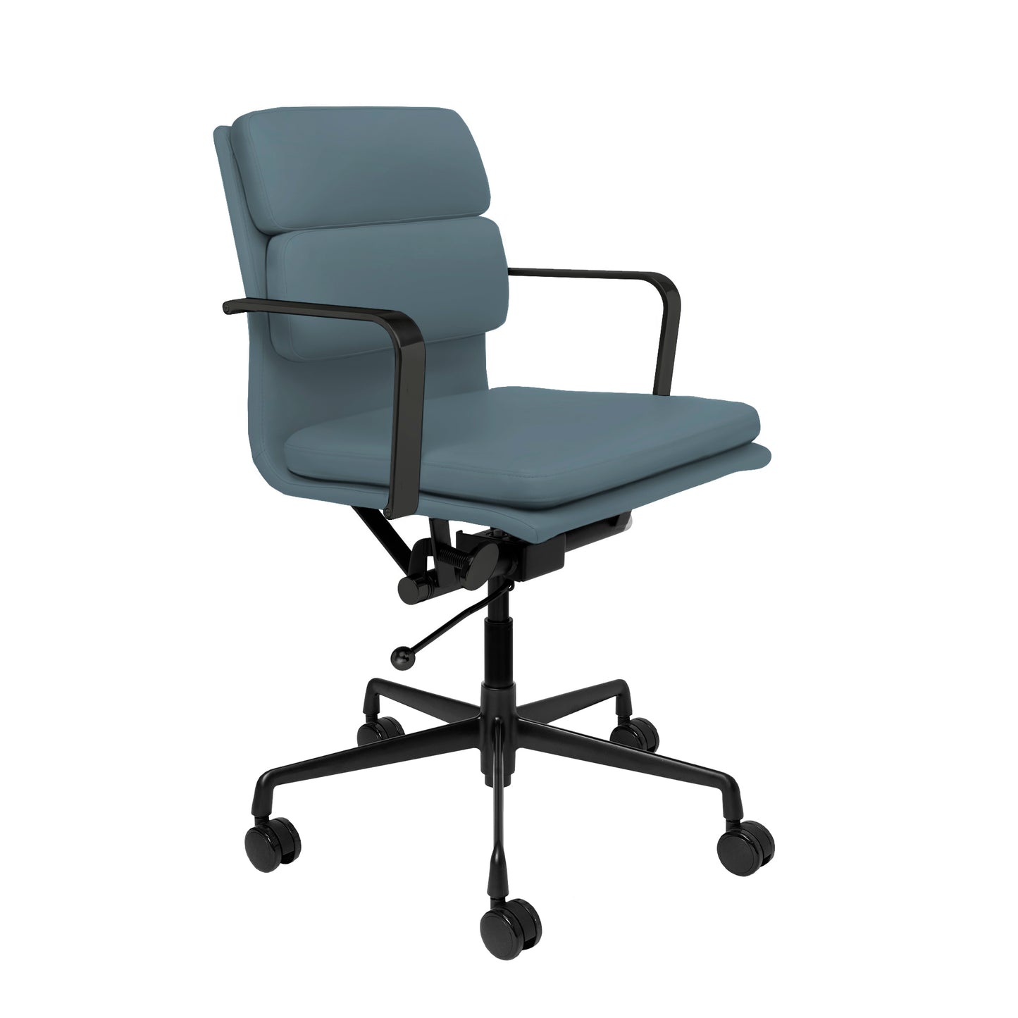 SOHO II Padded Management Chair (Black Frame/Coastal Blue)