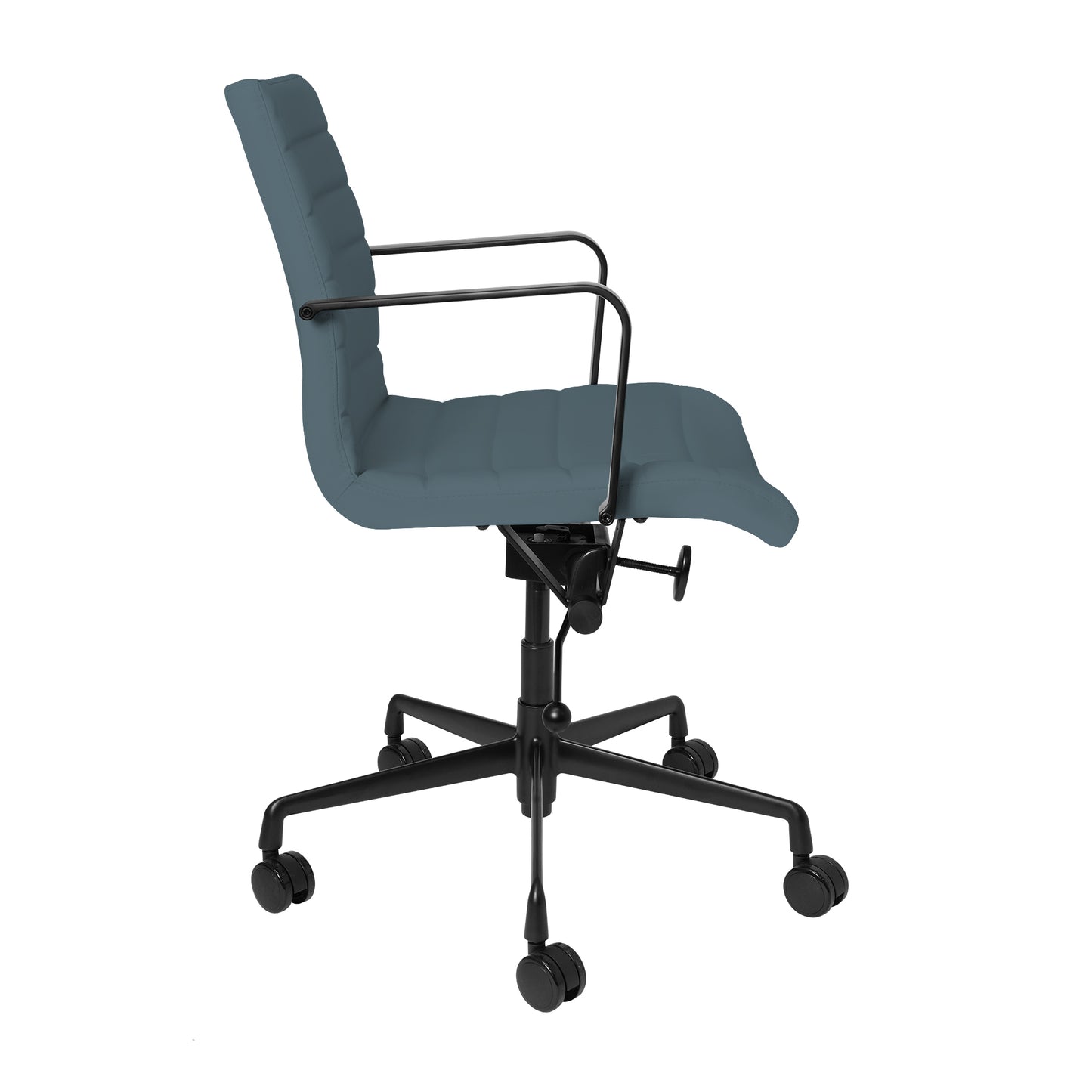 SOHO II Ribbed Management Chair (Black Frame/Coastal Blue)