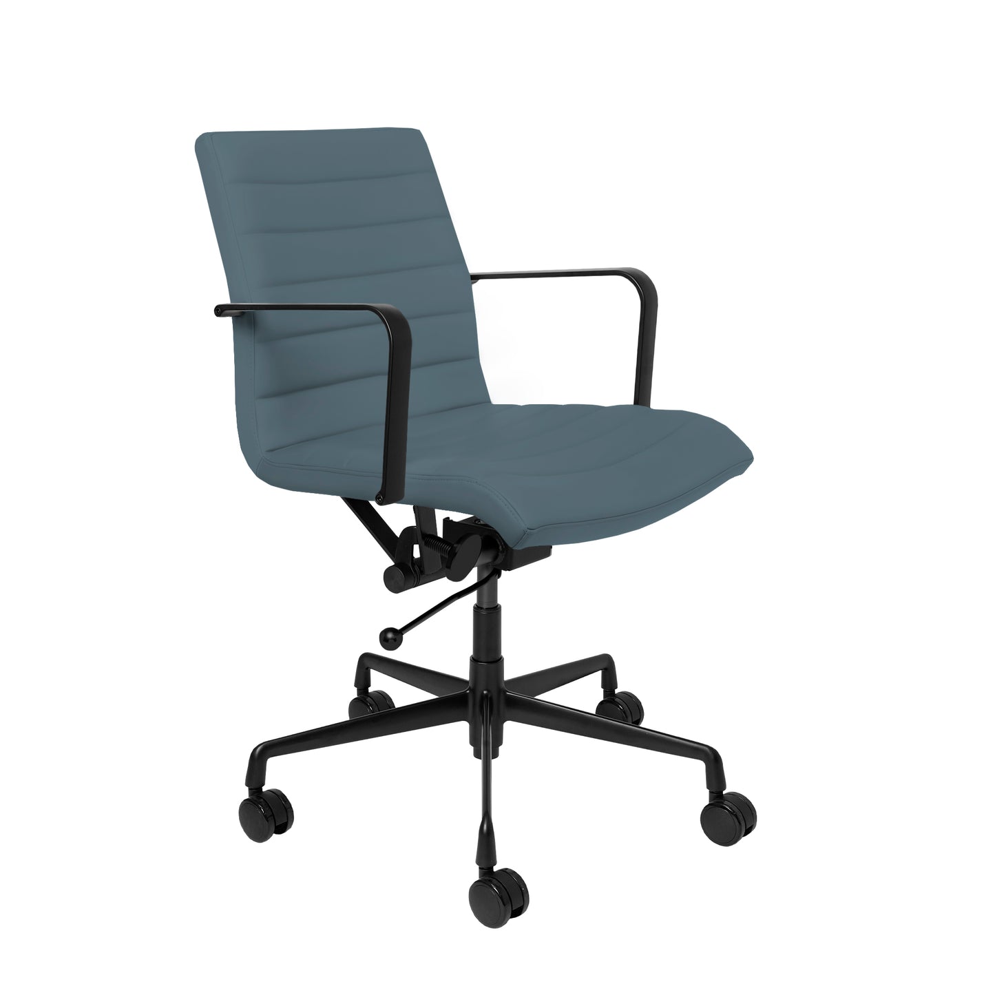 SOHO II Ribbed Management Chair (Black Frame/Coastal Blue)