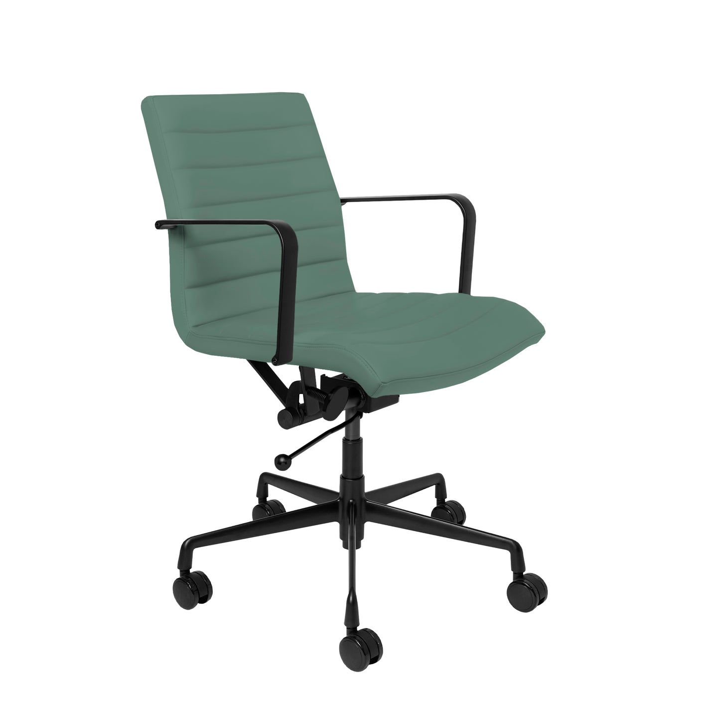 SOHO II Ribbed Management Chair (Black Frame/Sage Green)